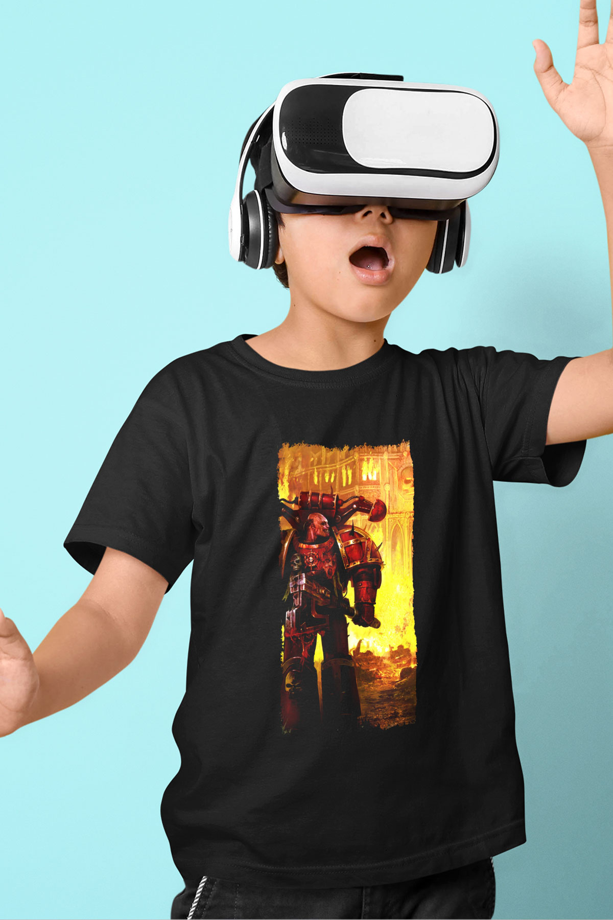 Warhammer Siyah Unisex Çocuk Tişört