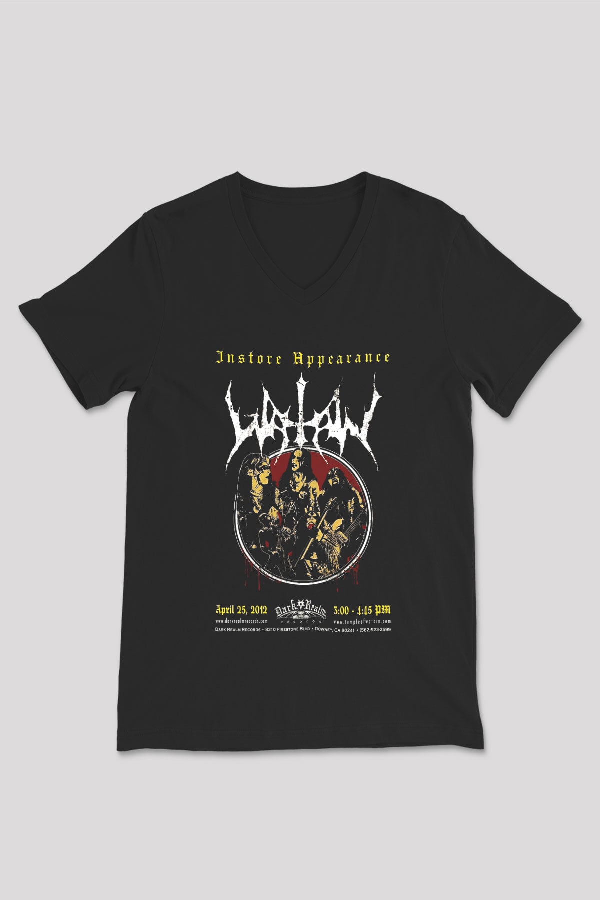 Watain Siyah Unisex V Yaka Tişört T-Shirt