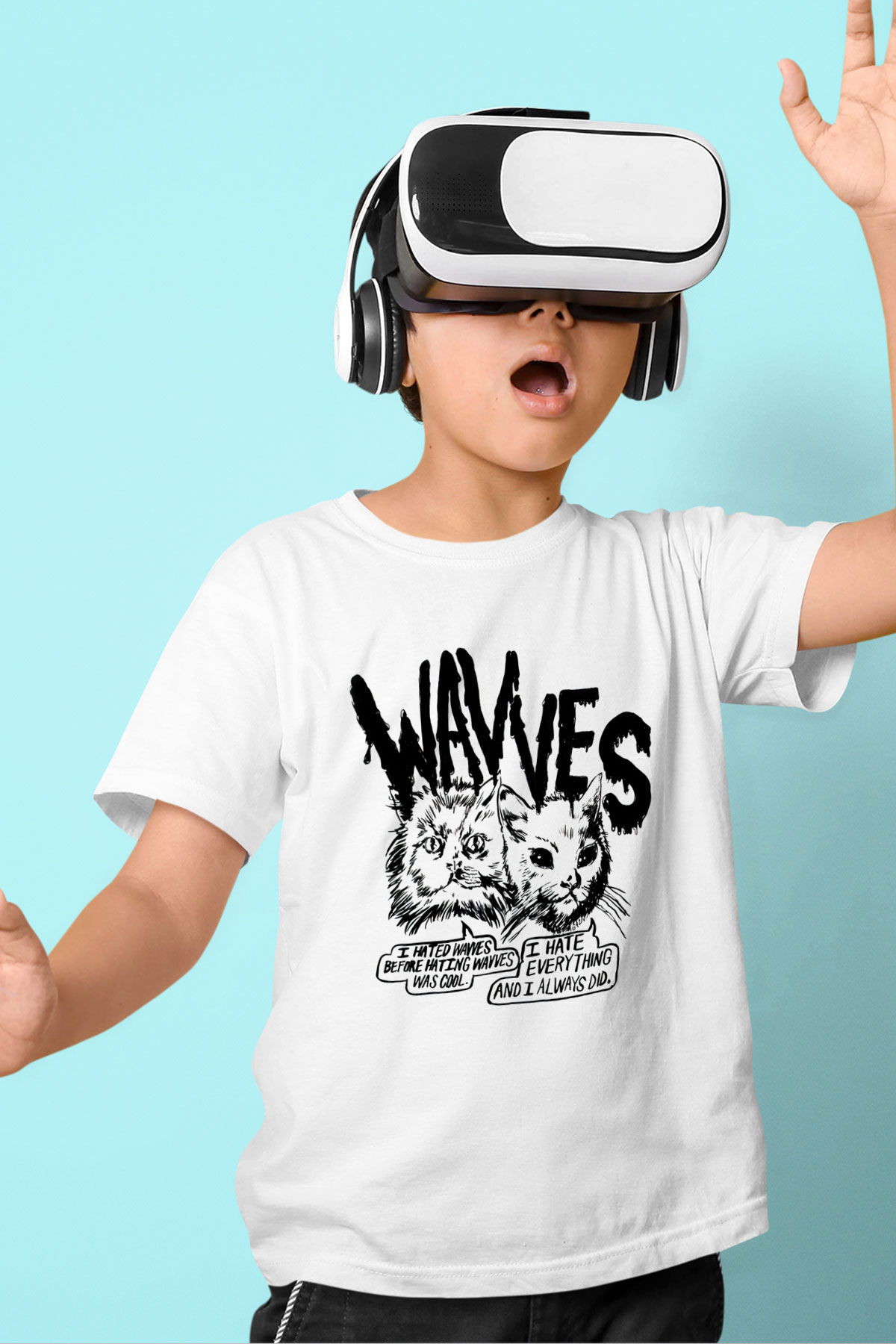 Wavves Baskılı Beyaz Unisex Çocuk Tişört
