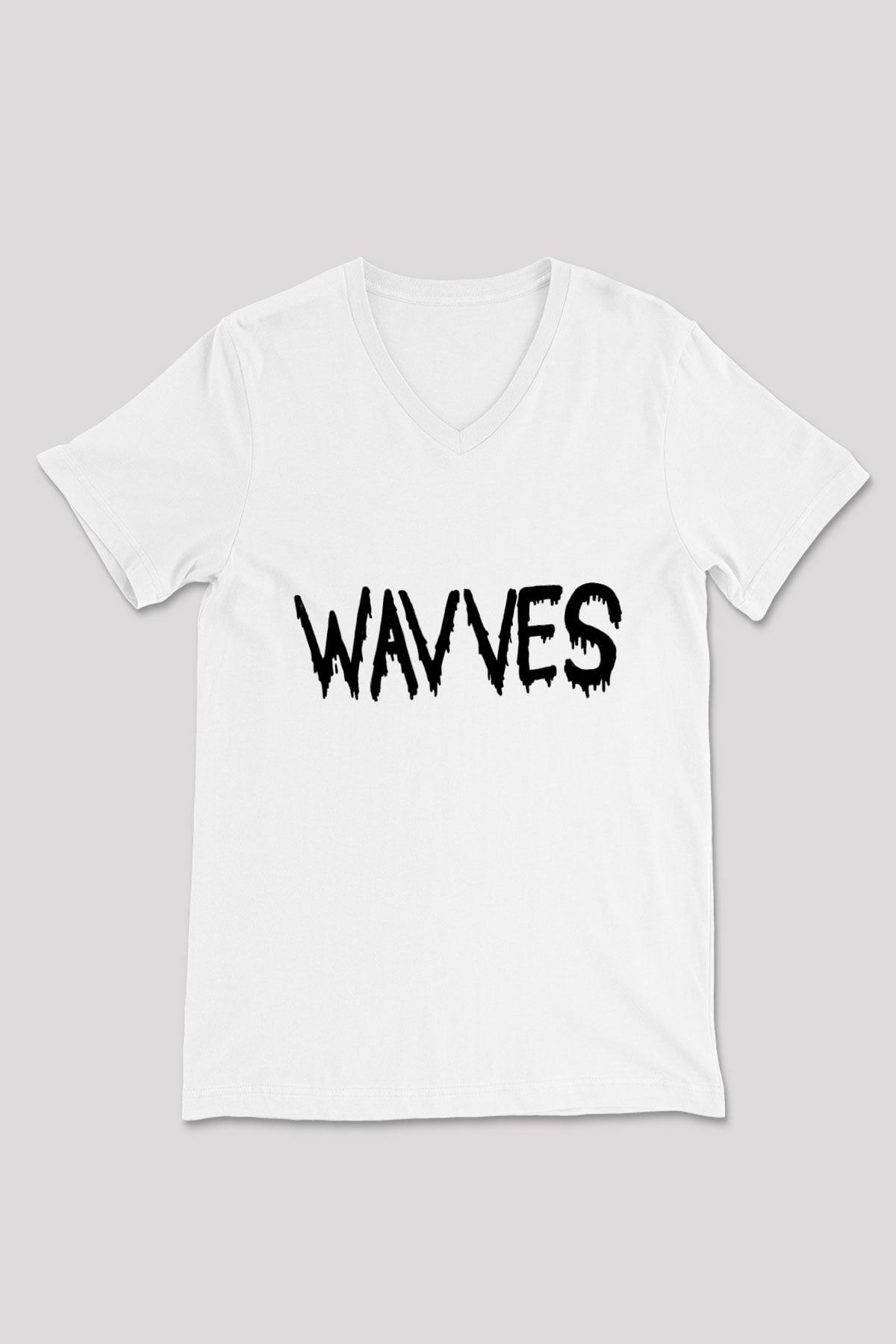 Wavves Beyaz Unisex V Yaka Tişört T-Shirt