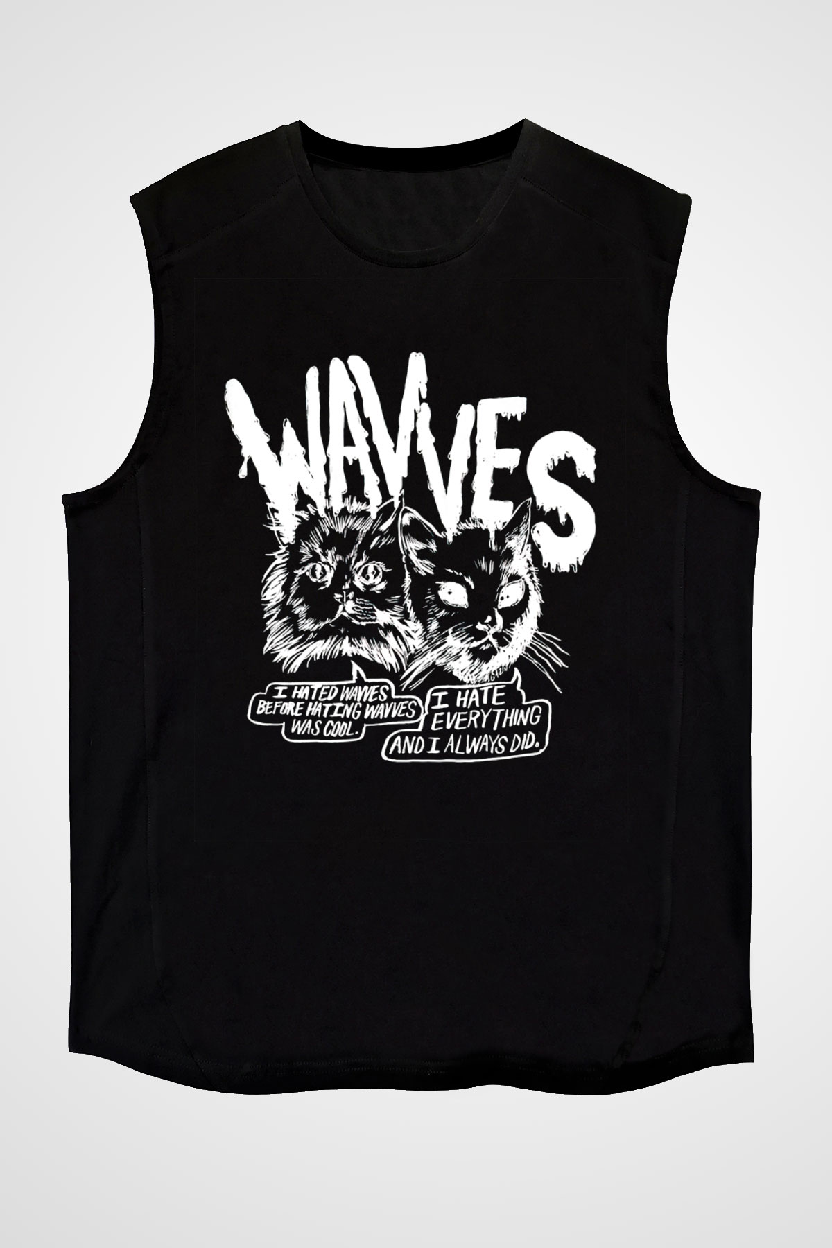 Wavves Siyah Unisex Kolsuz Tişört