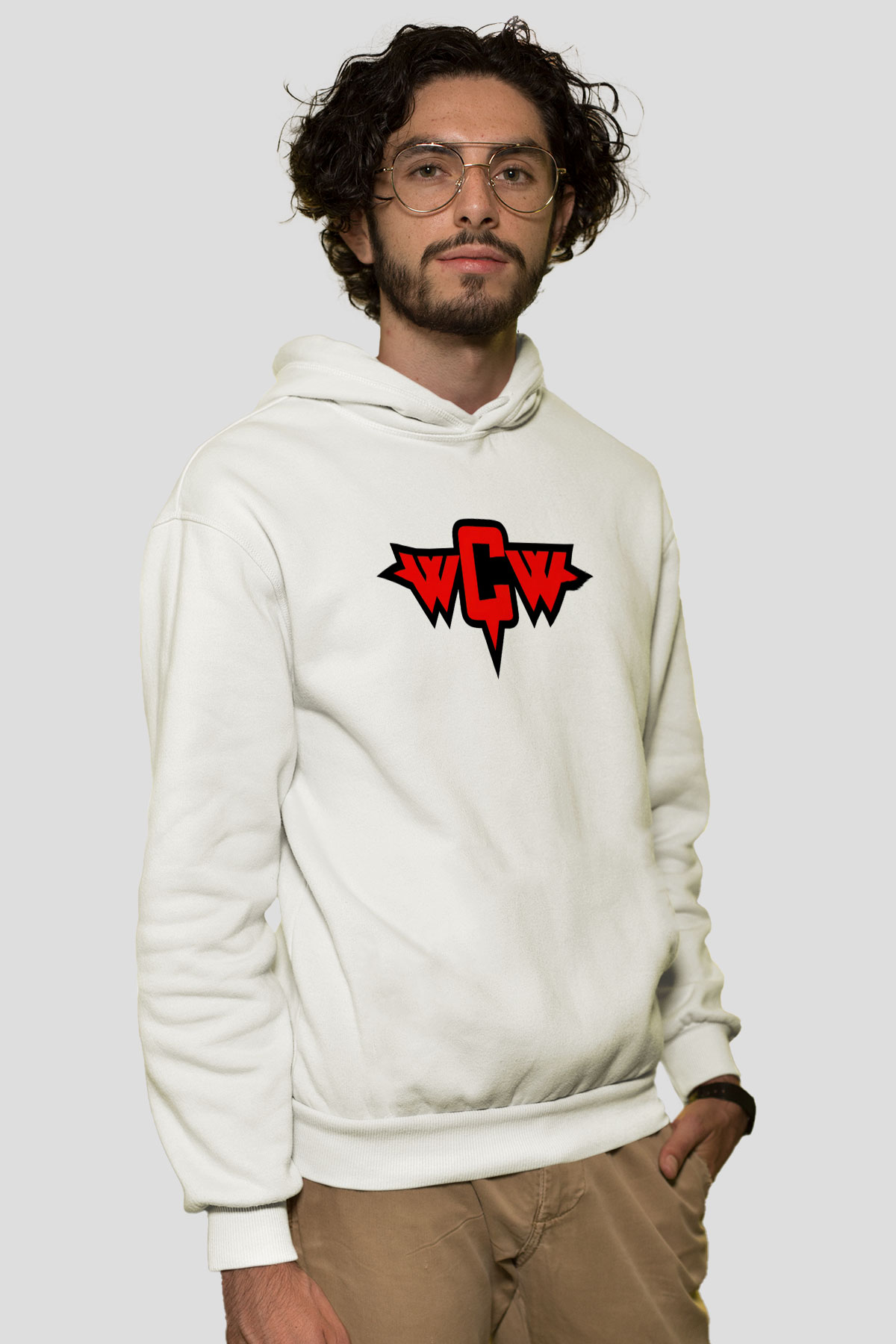 WCW Beyaz Unisex Hoodie