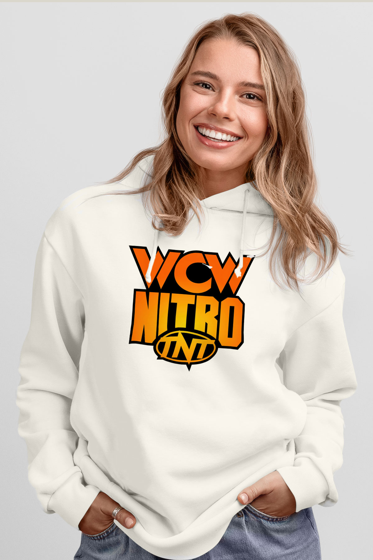WCW Beyaz Unisex Hoodie