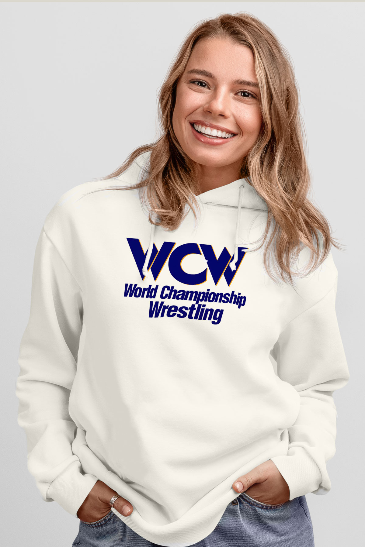 WCW Beyaz Unisex Hoodie