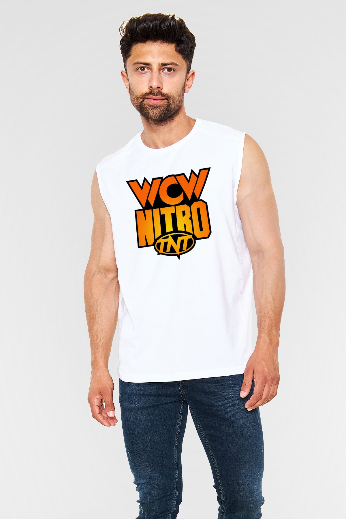 WCW Beyaz Unisex  Kolsuz Tişört