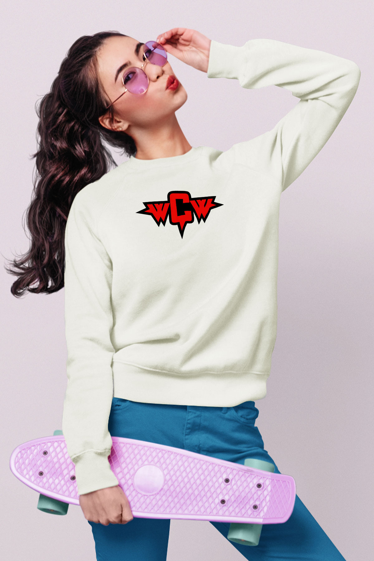 WCW Beyaz Unisex  Sweatshirt