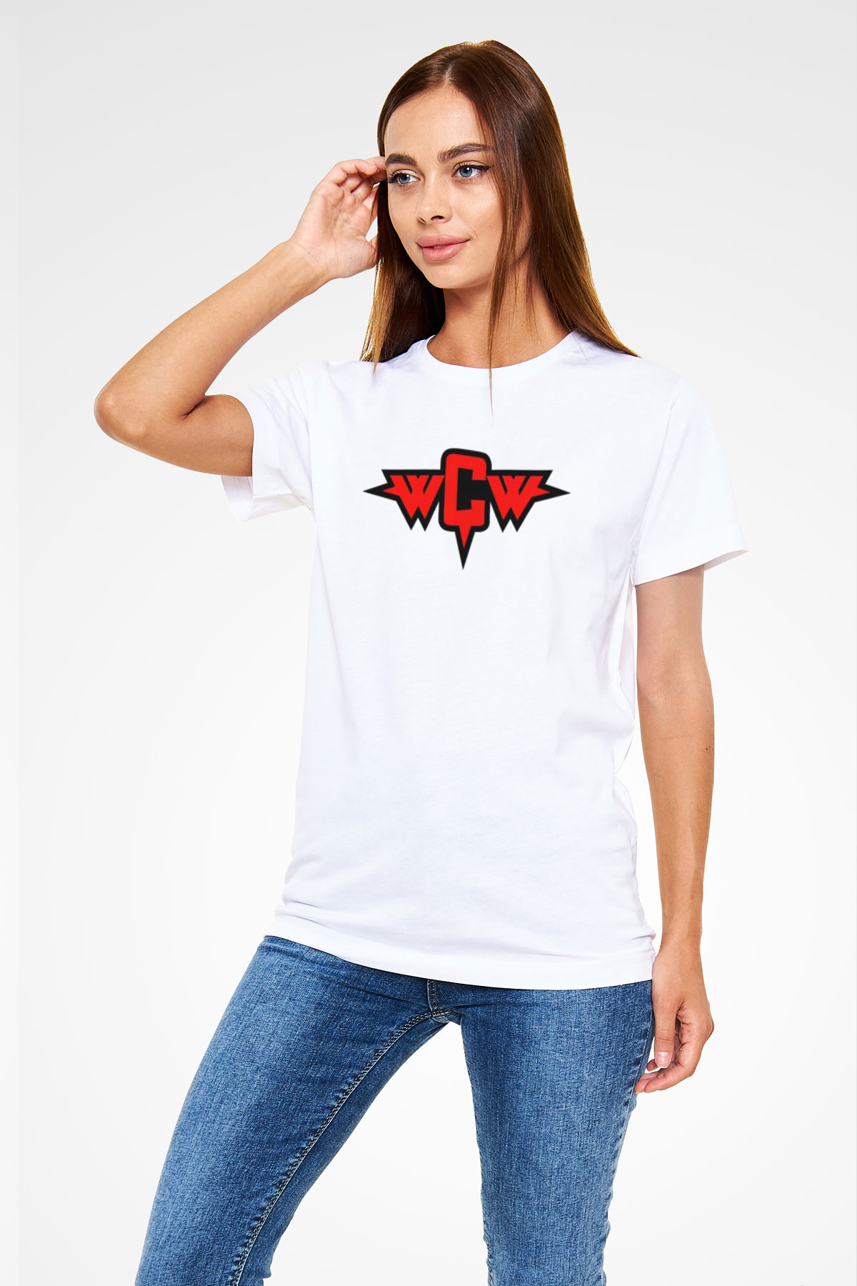 WCW Beyaz Unisex Tişört