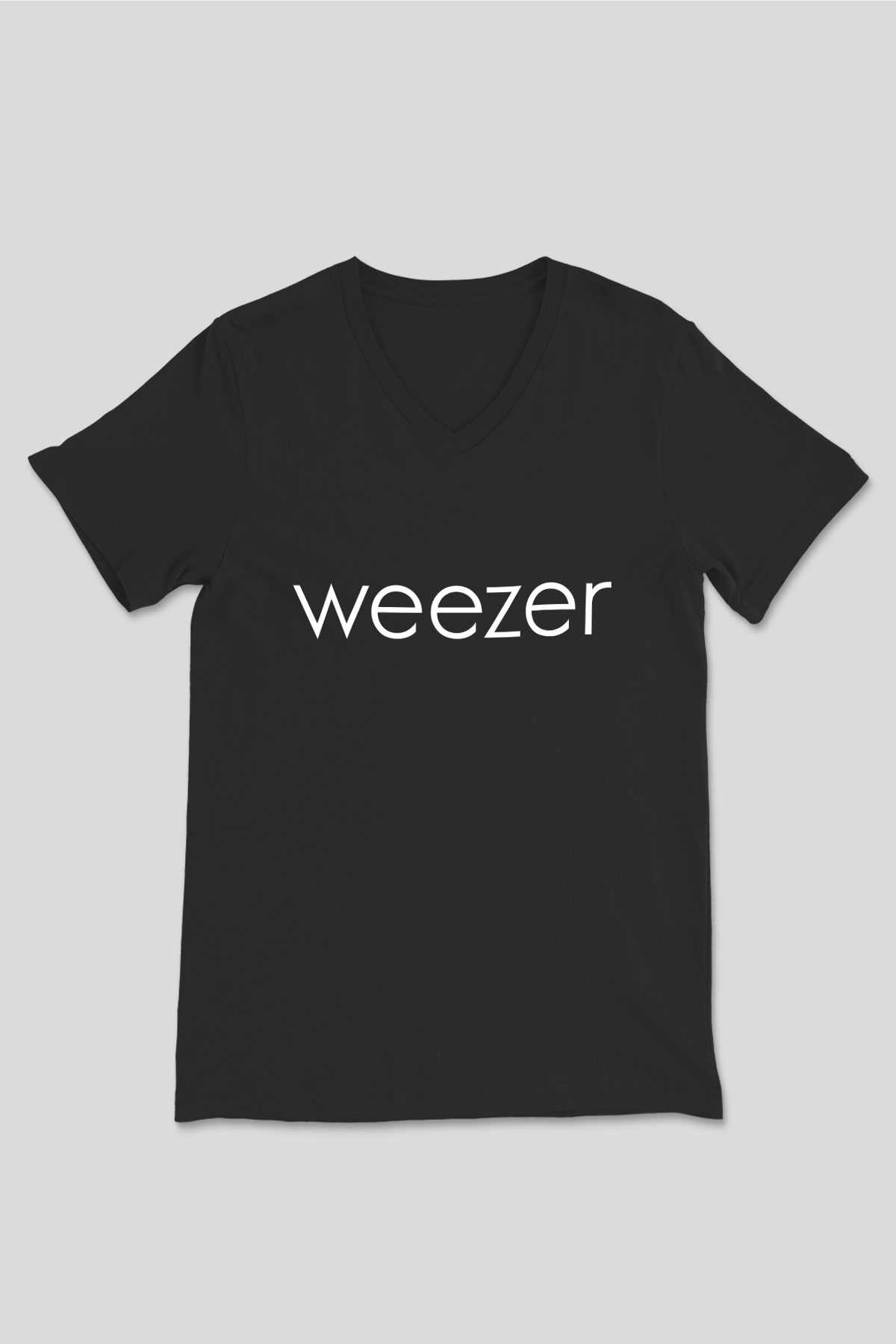 Weezer Siyah Unisex V Yaka Tişört T-Shirt