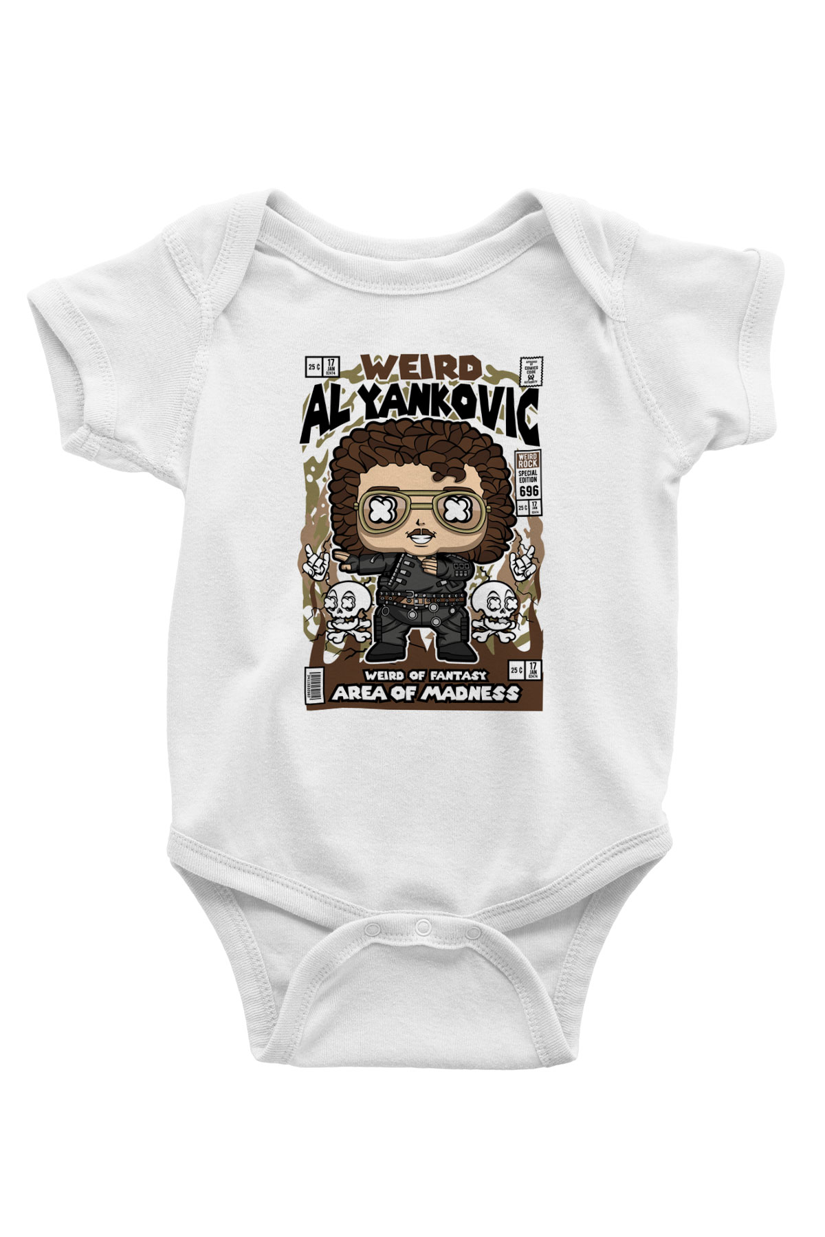 Weird Al Yankovic Baskılı Unisex Beyaz Bebek Body - Zıbın