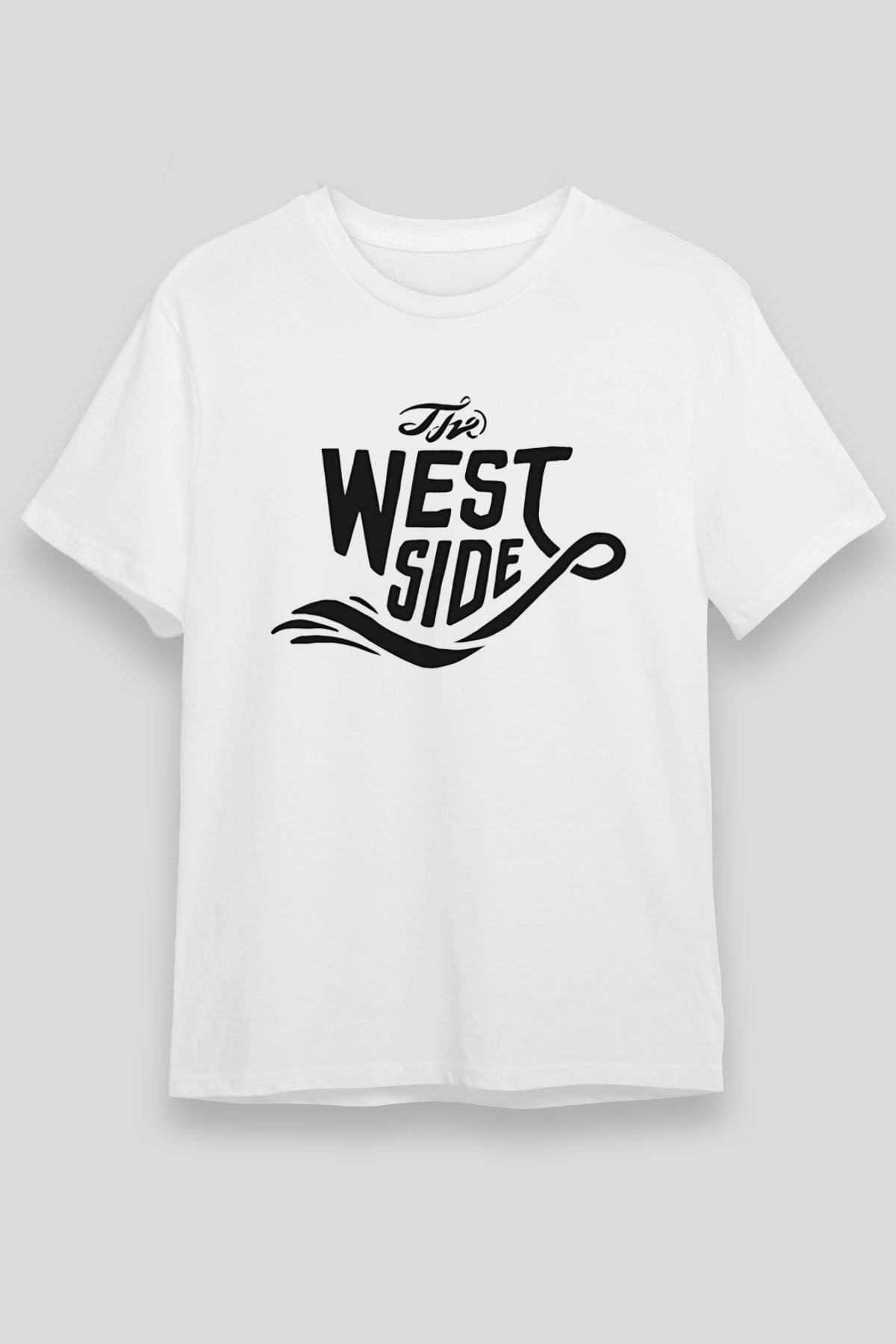 West Side Connection Baskılı Unisex Beyaz Tişört - Tshirt