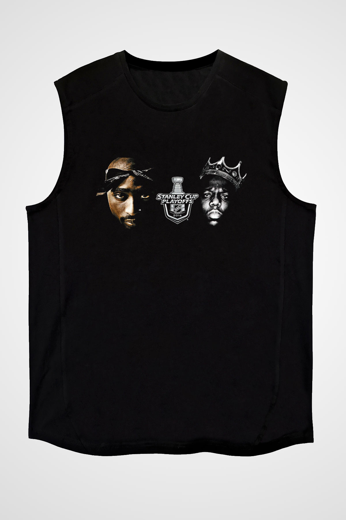 West Side Connection Baskılı Unisex Siyah Kolsuz Tişört - Tshirt