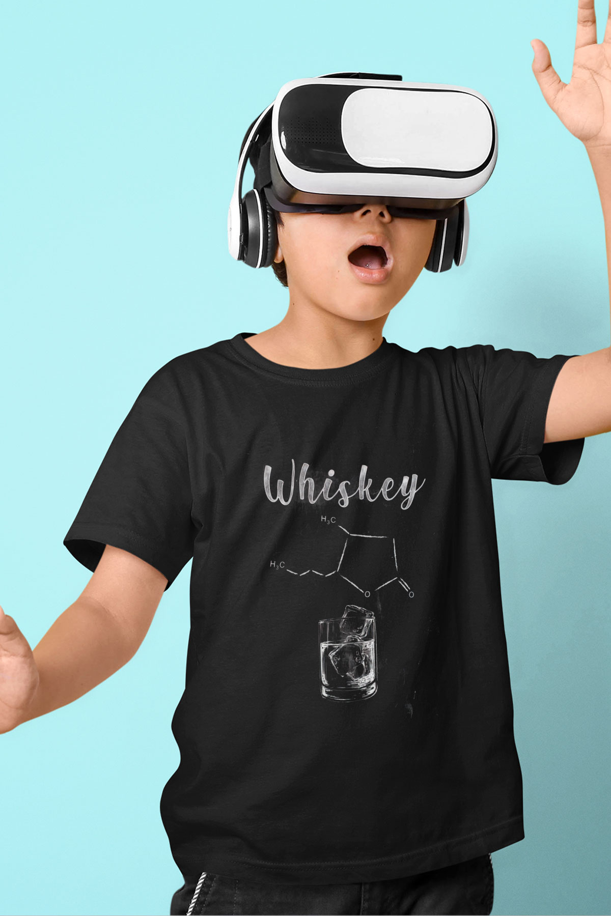 Whiskey Baskılı Unisex Siyah  Çocuk Tişört