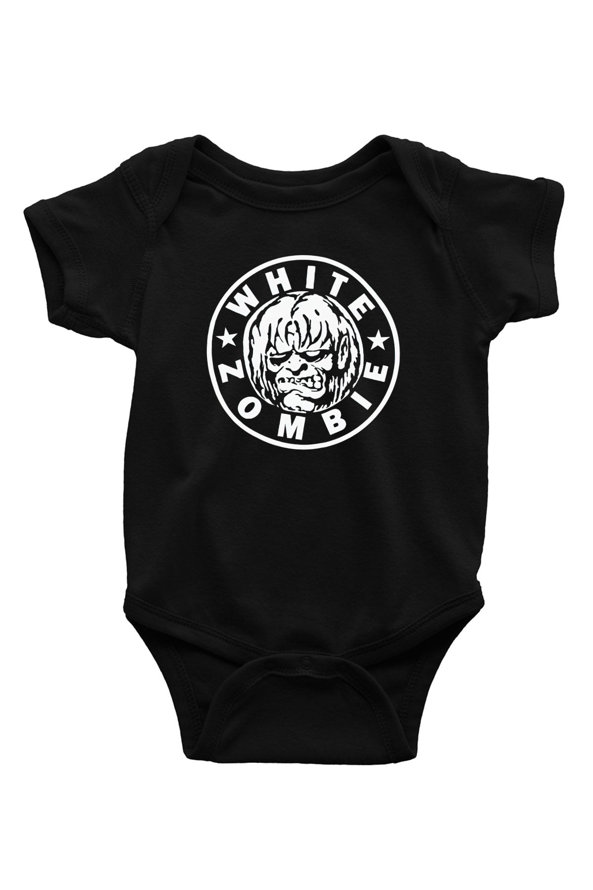 White Zombie Baskılı Siyah Bebek Body - Zıbın