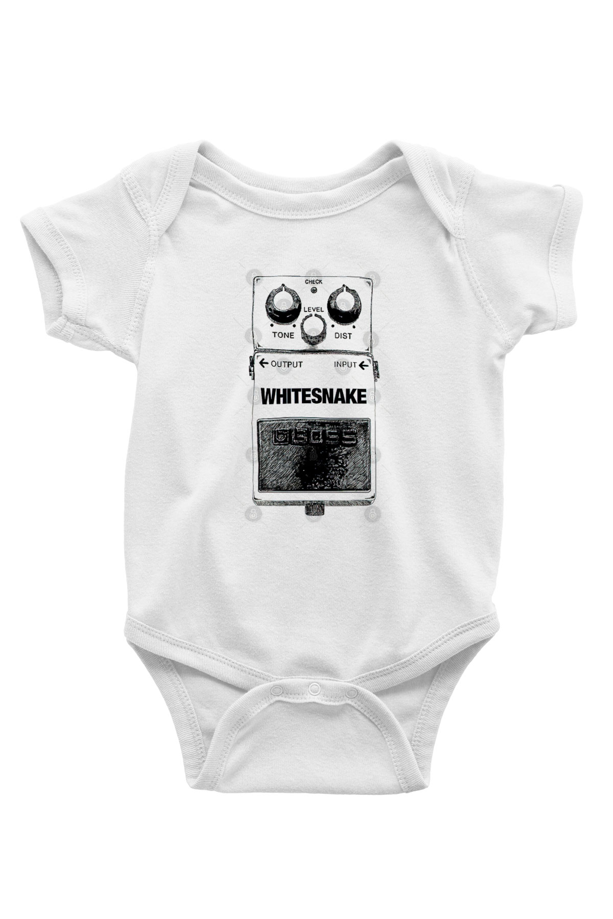 Whitesnake Baskılı Beyaz Unisex Bebek Body - Zıbın