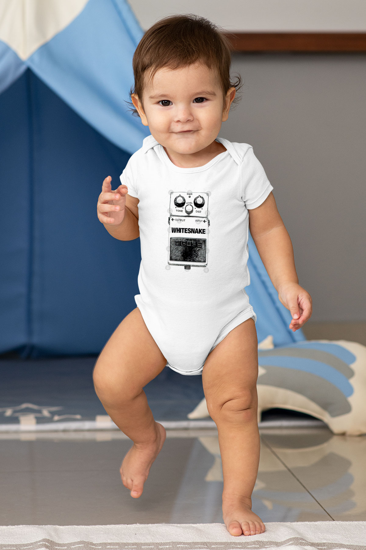 Whitesnake Baskılı Beyaz Unisex Bebek Body - Zıbın