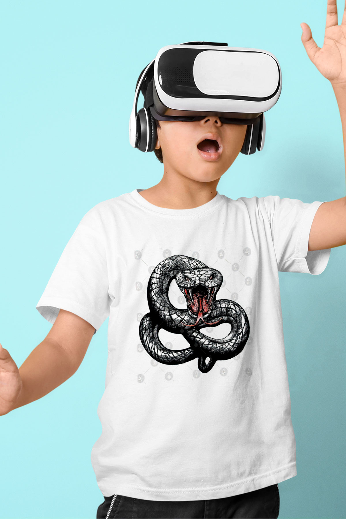 Whitesnake Baskılı Beyaz Unisex Beyaz Çocuk Tişört - Tshirt