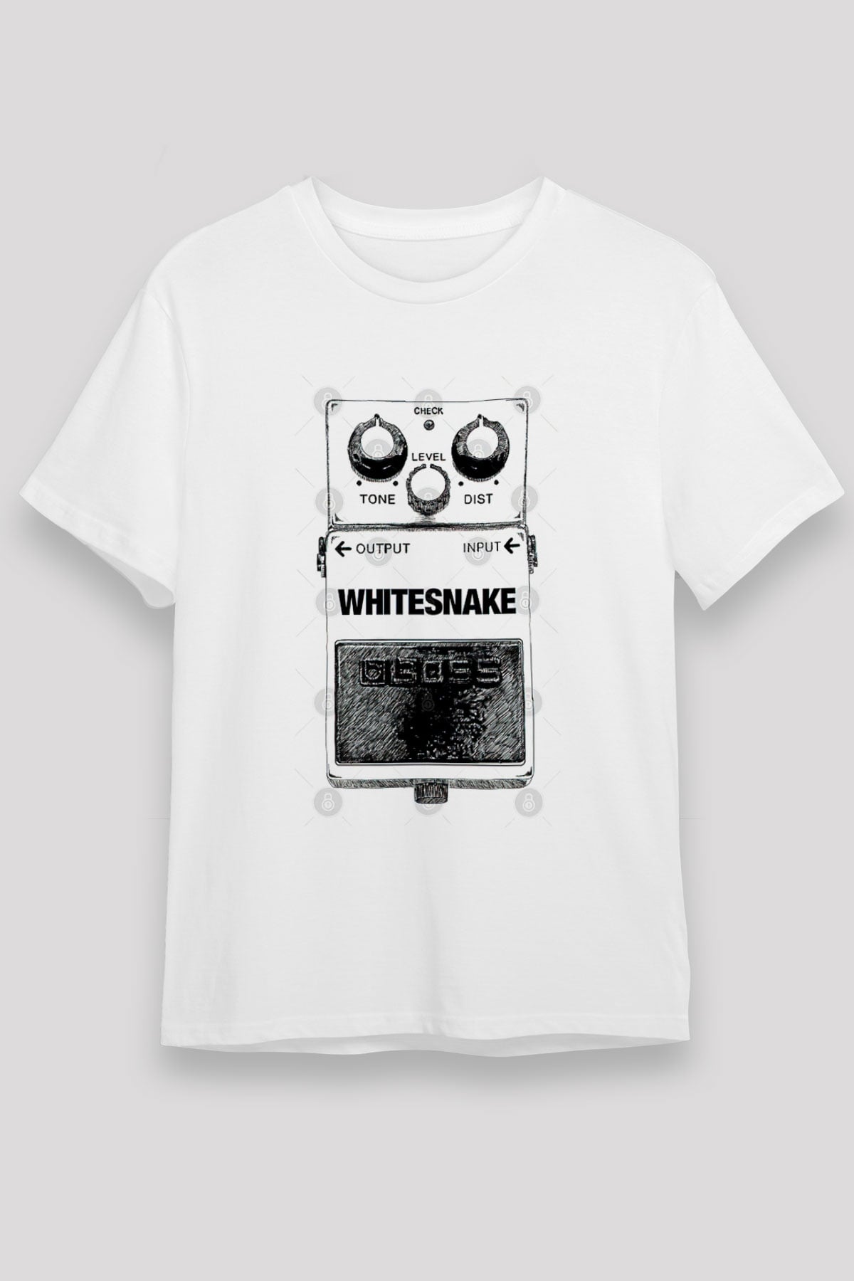 Whitesnake Baskılı Unisex Beyaz Tişört - Tshirt