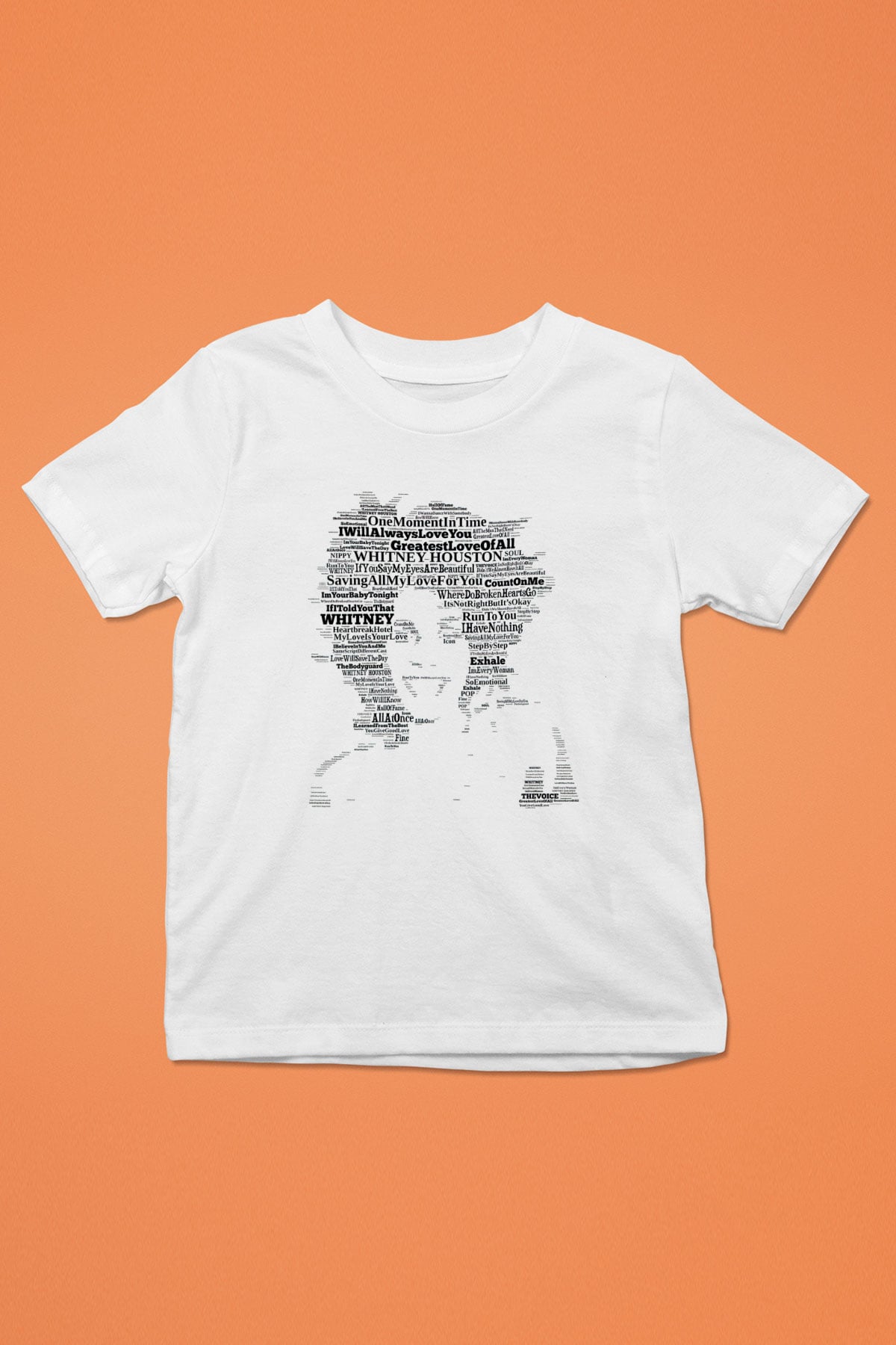 Whitney Houston Beyaz Unisex Çocuk Tişört