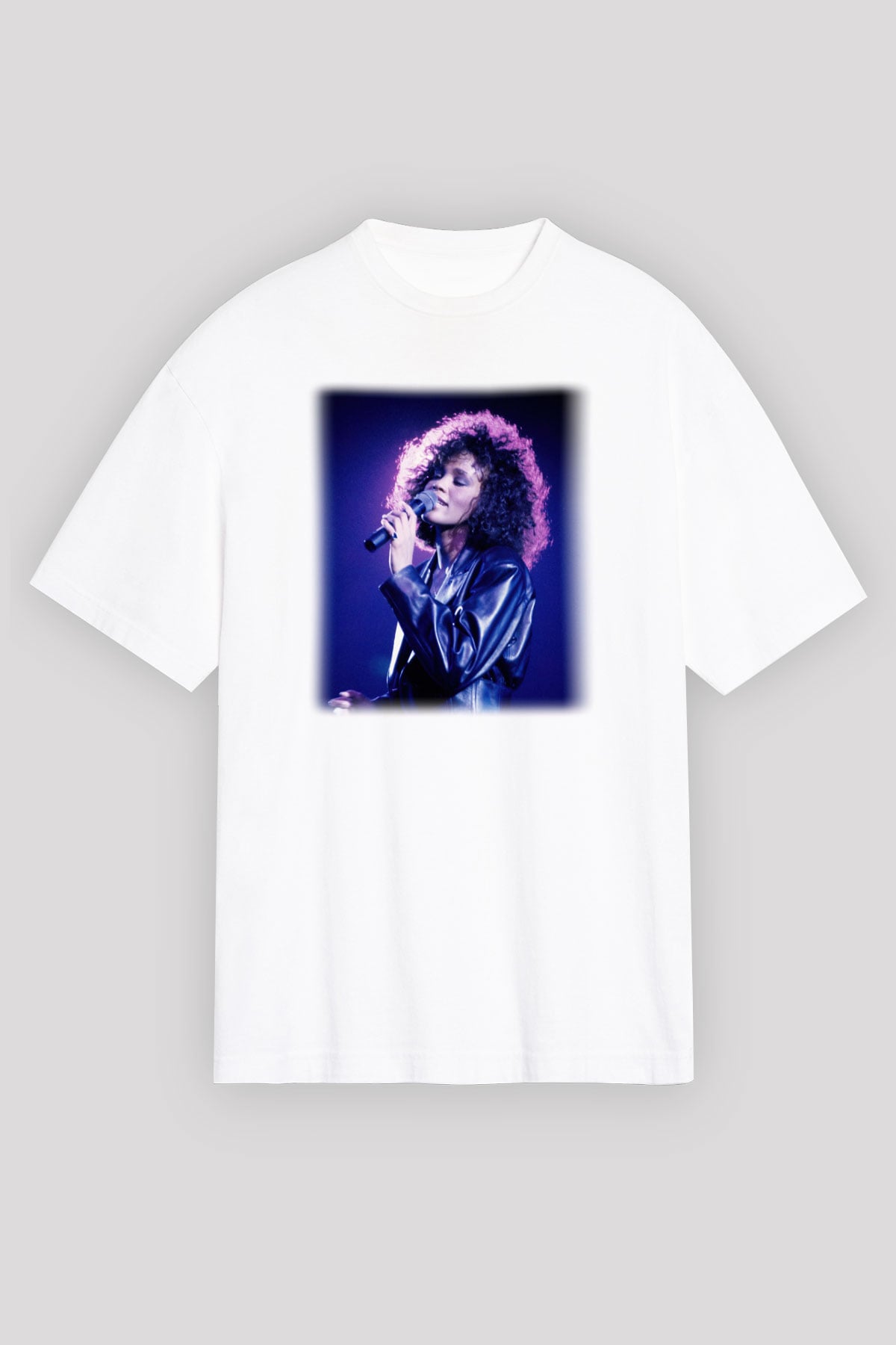 Whitney Houston Beyaz Unisex Oversize Tişört T-Shirt