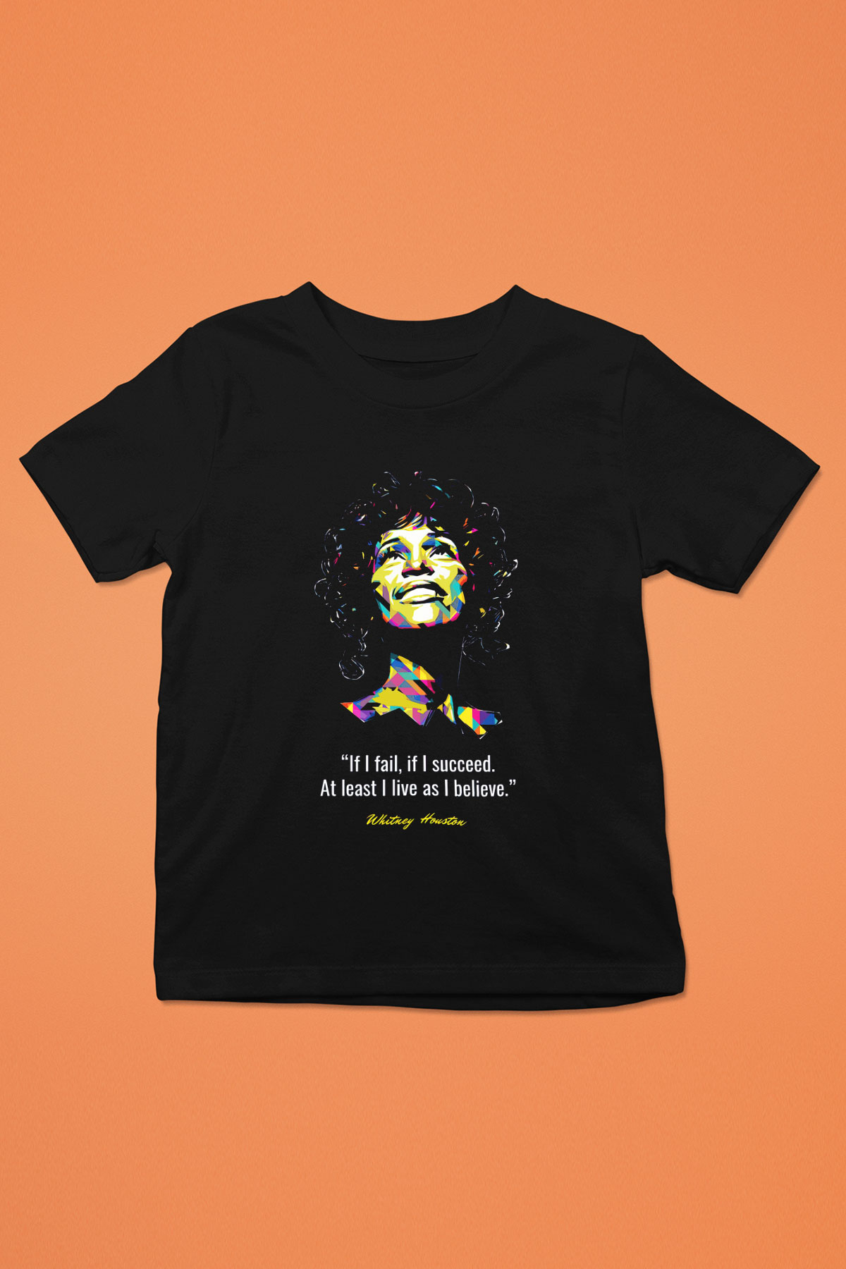 Whitney Houston Siyah Unisex Çocuk Tişört
