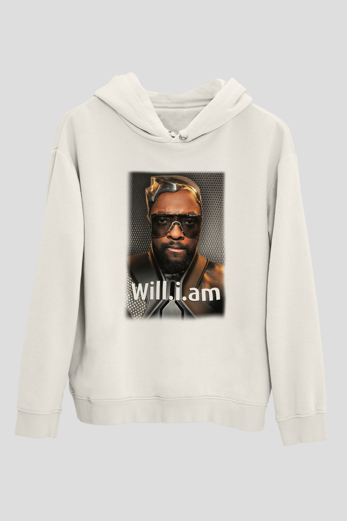 Will.I.Am Beyaz Unisex Kapşonlu Sweatshirt