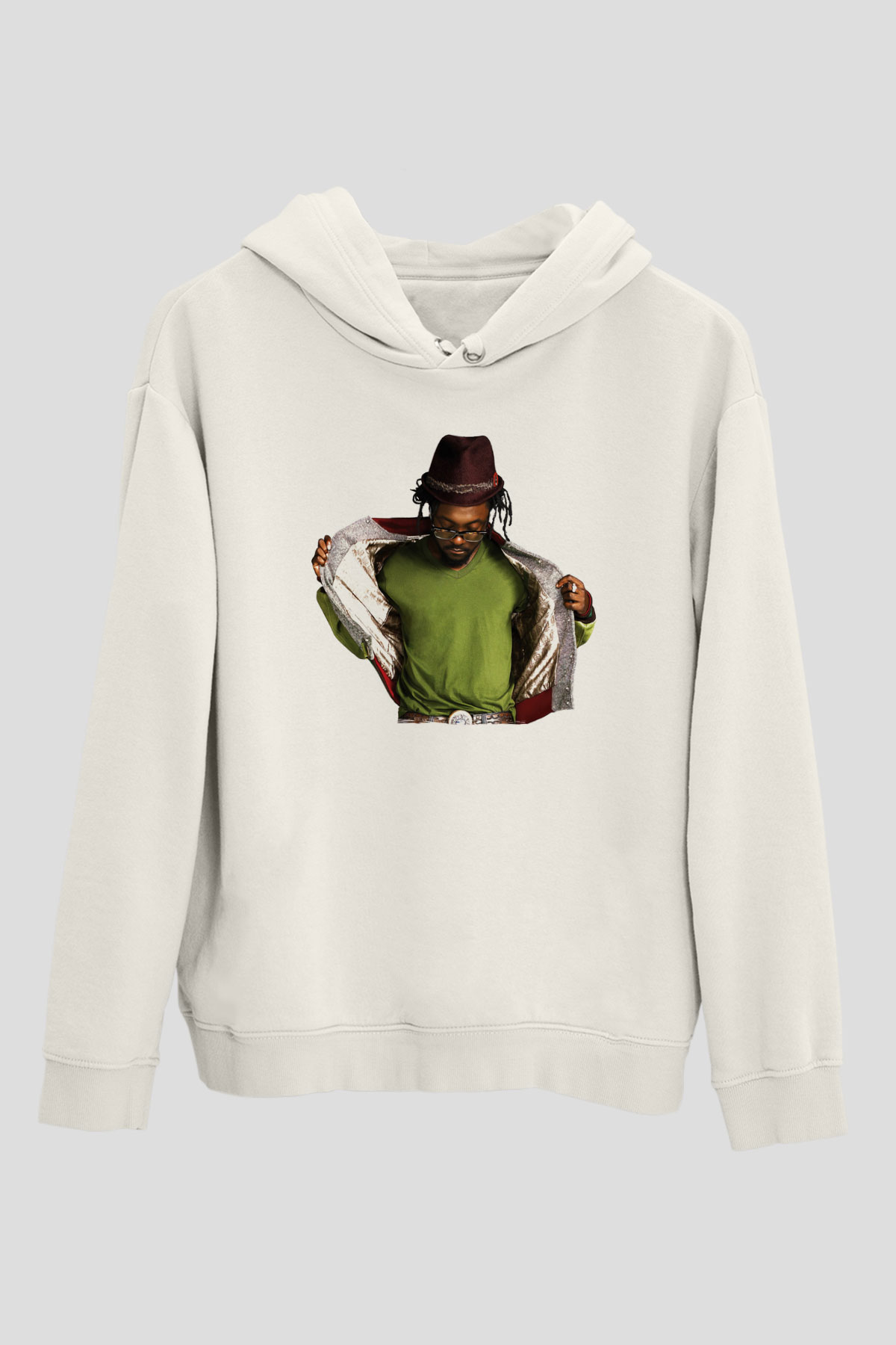 Will.I.Am Beyaz Unisex Kapüşonlu Sweatshirt