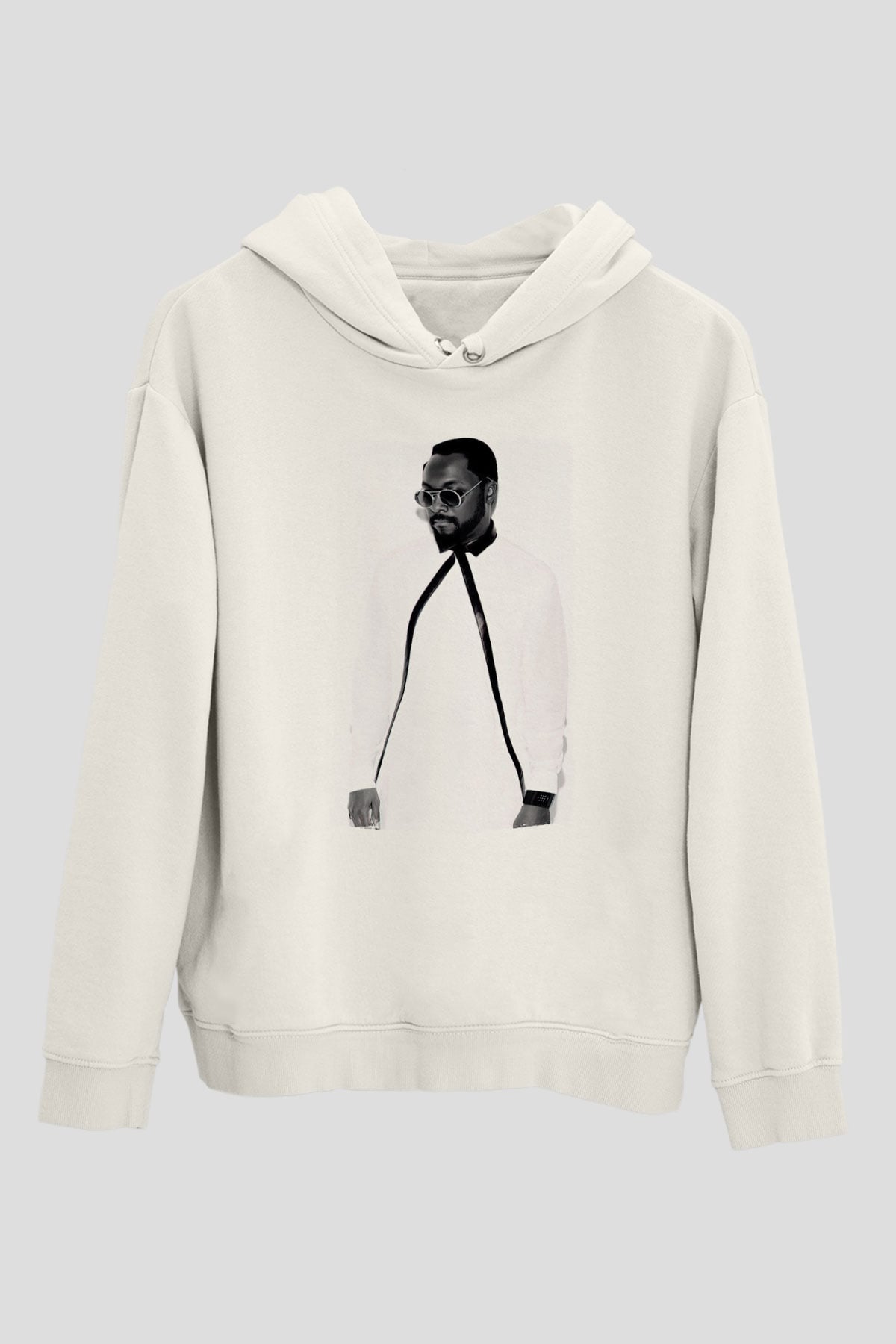 Will.I.Am Beyaz Unisex Kapüşonlu Sweatshirt