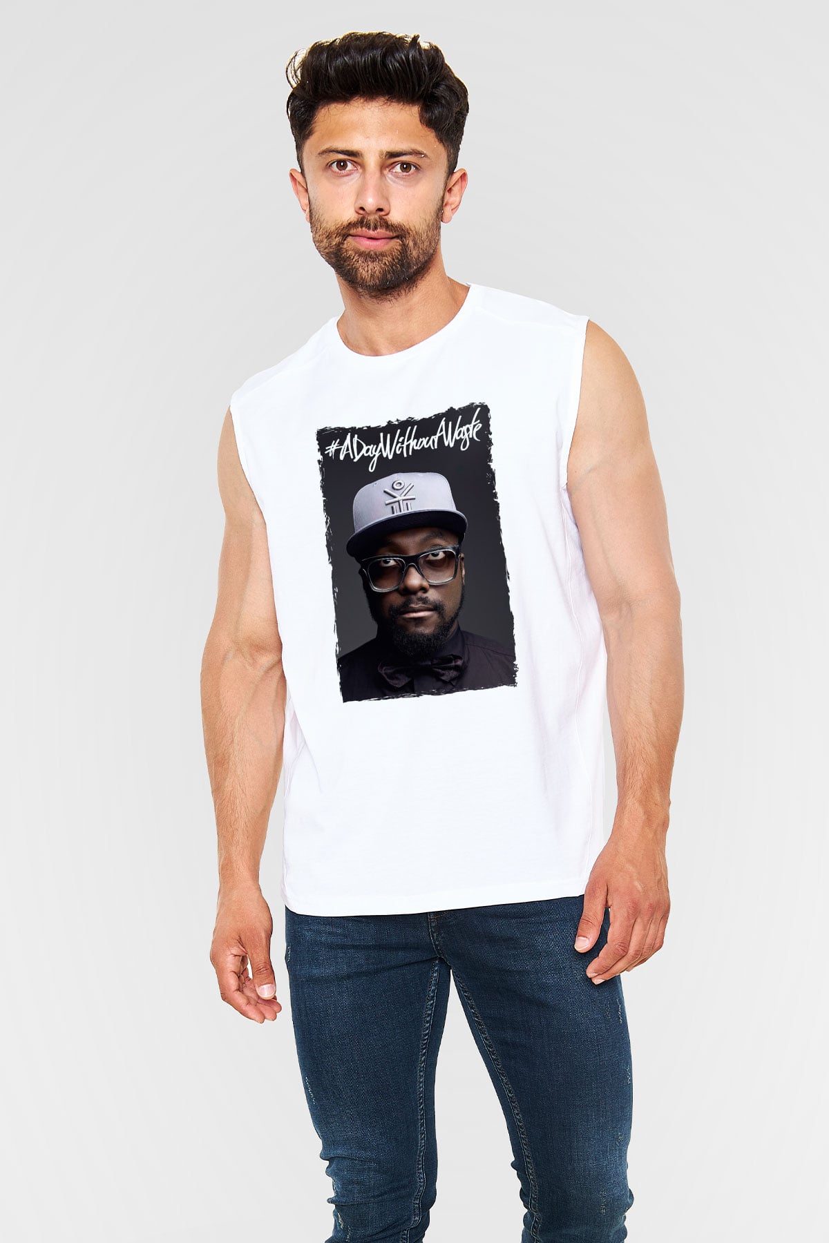 Will.I.Am Beyaz Unisex Kolsuz Tişört