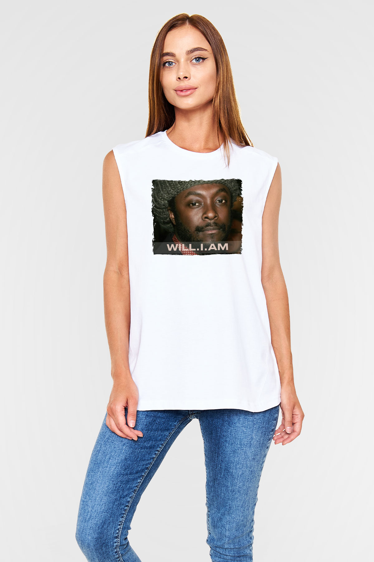 Will.I.Am Beyaz Unisex Kolsuz Tişört