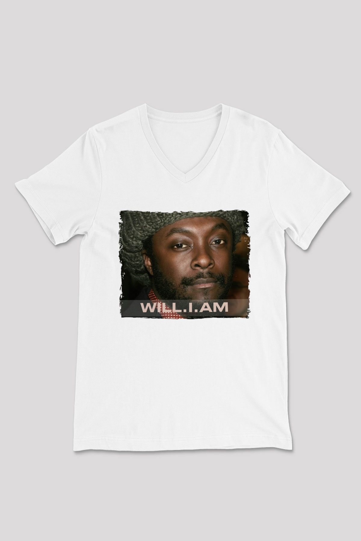 Will.I.Am Beyaz Unisex V Yaka Tişört