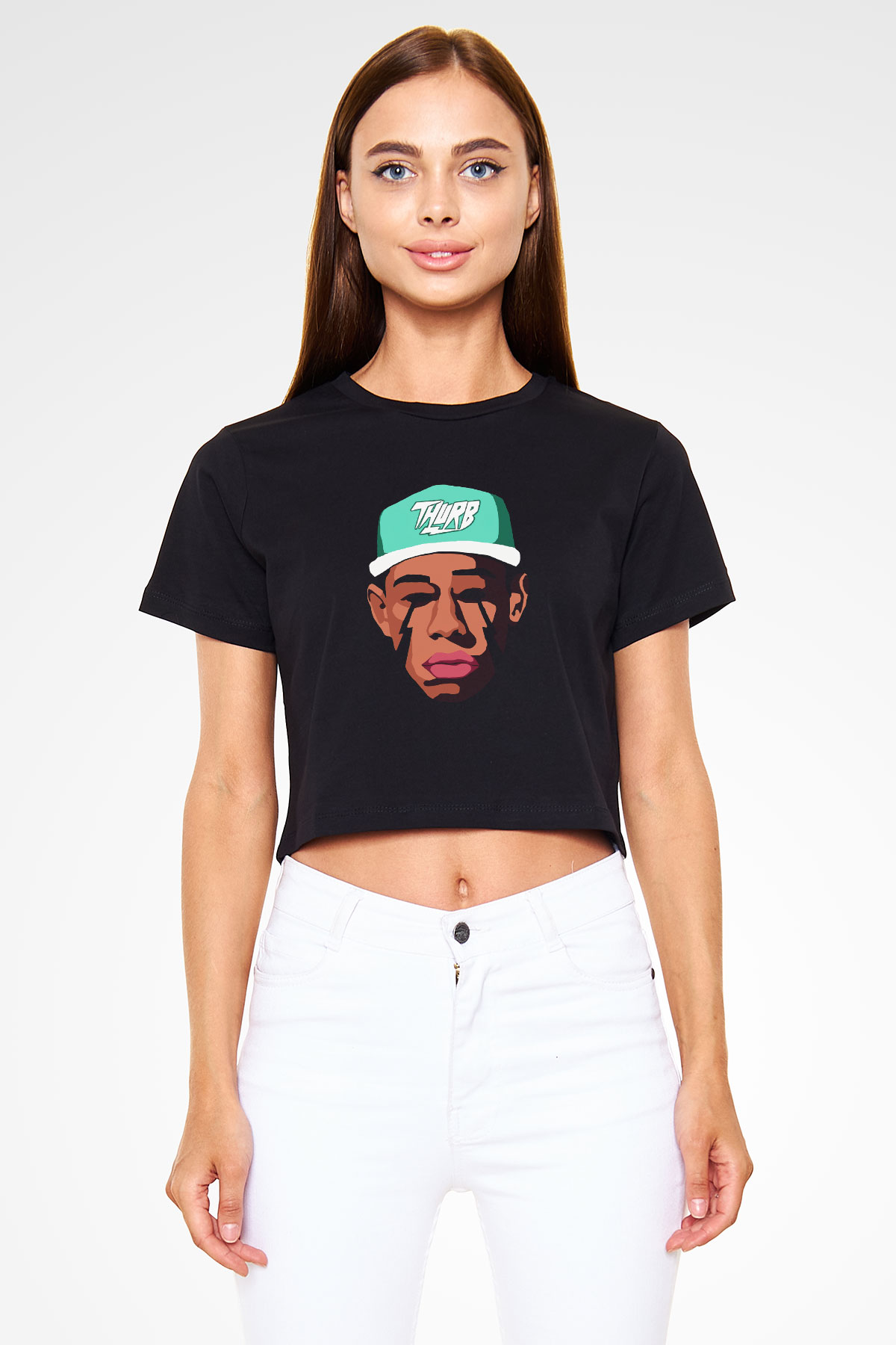 Will.I.Am Siyah Crop Top Tişört