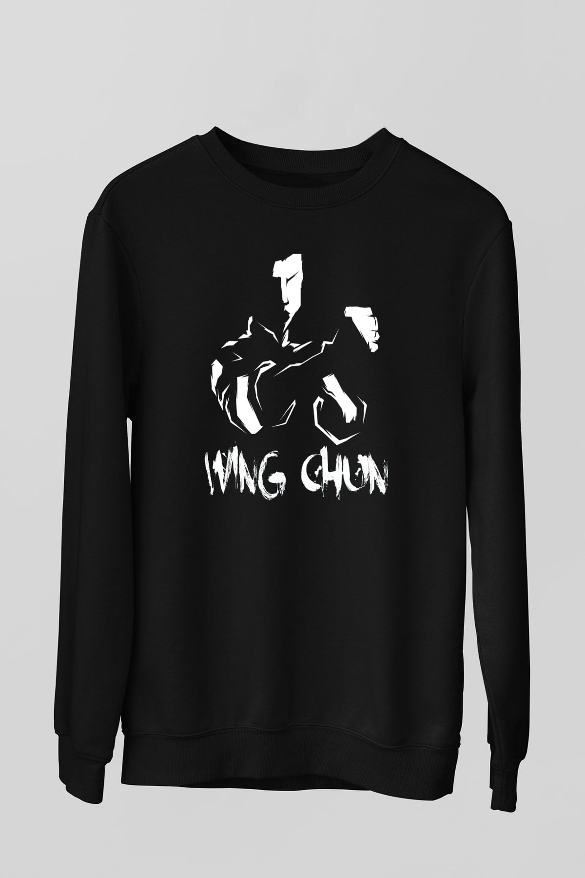 Wing Chun Baskılı Unisex Siyah  Sweatshirt