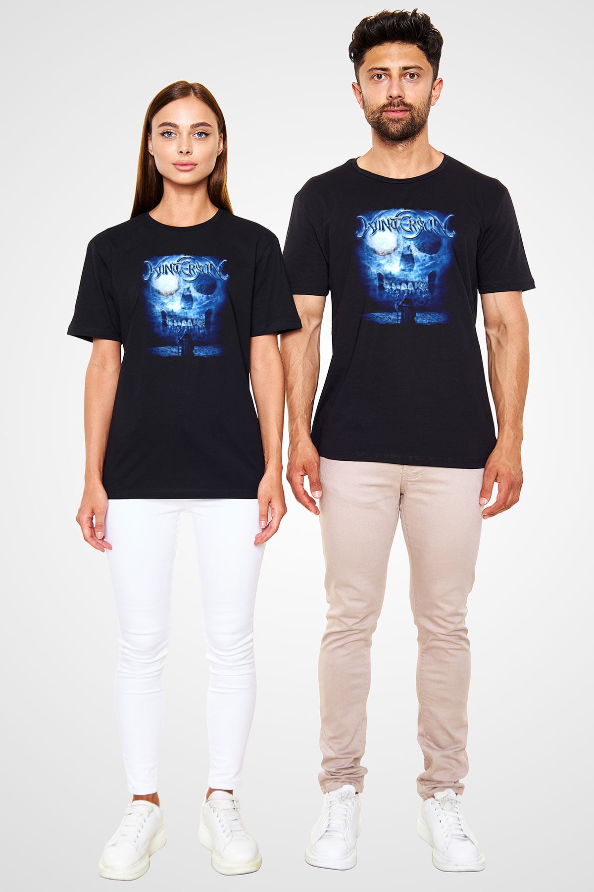 Wintersun Baskılı Unisex Siyah Tişört - Tshirt