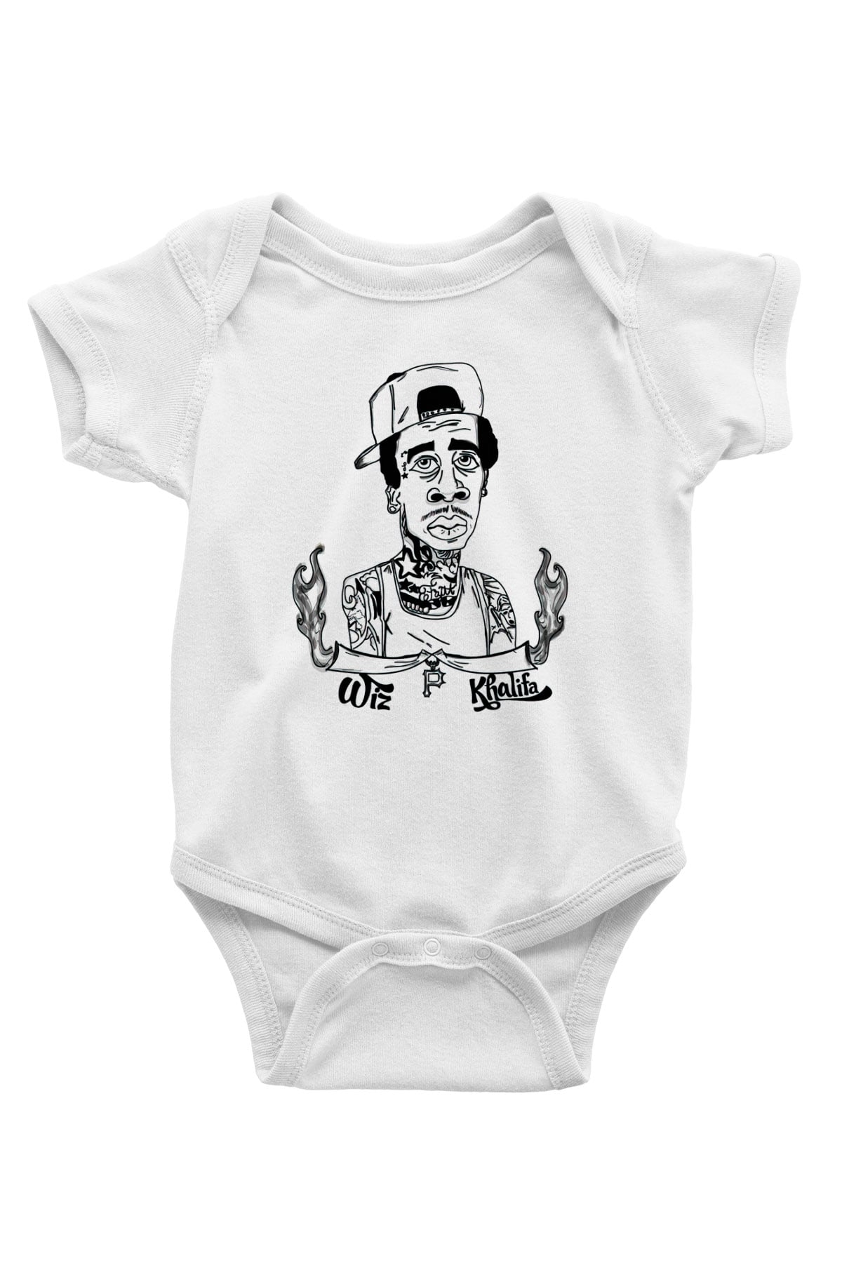 Wiz Khalifa Baskılı Beyaz Unisex Bebek Body - Zıbın