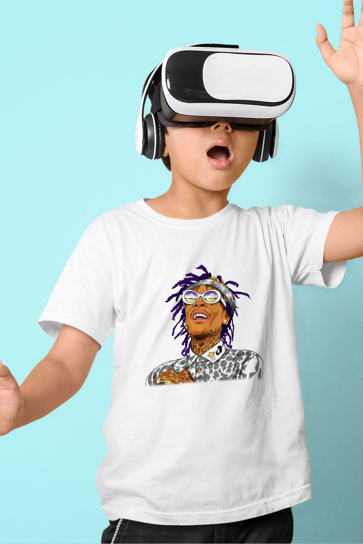 Wiz Khalifa Baskılı Beyaz Unisex Çocuk Tişört