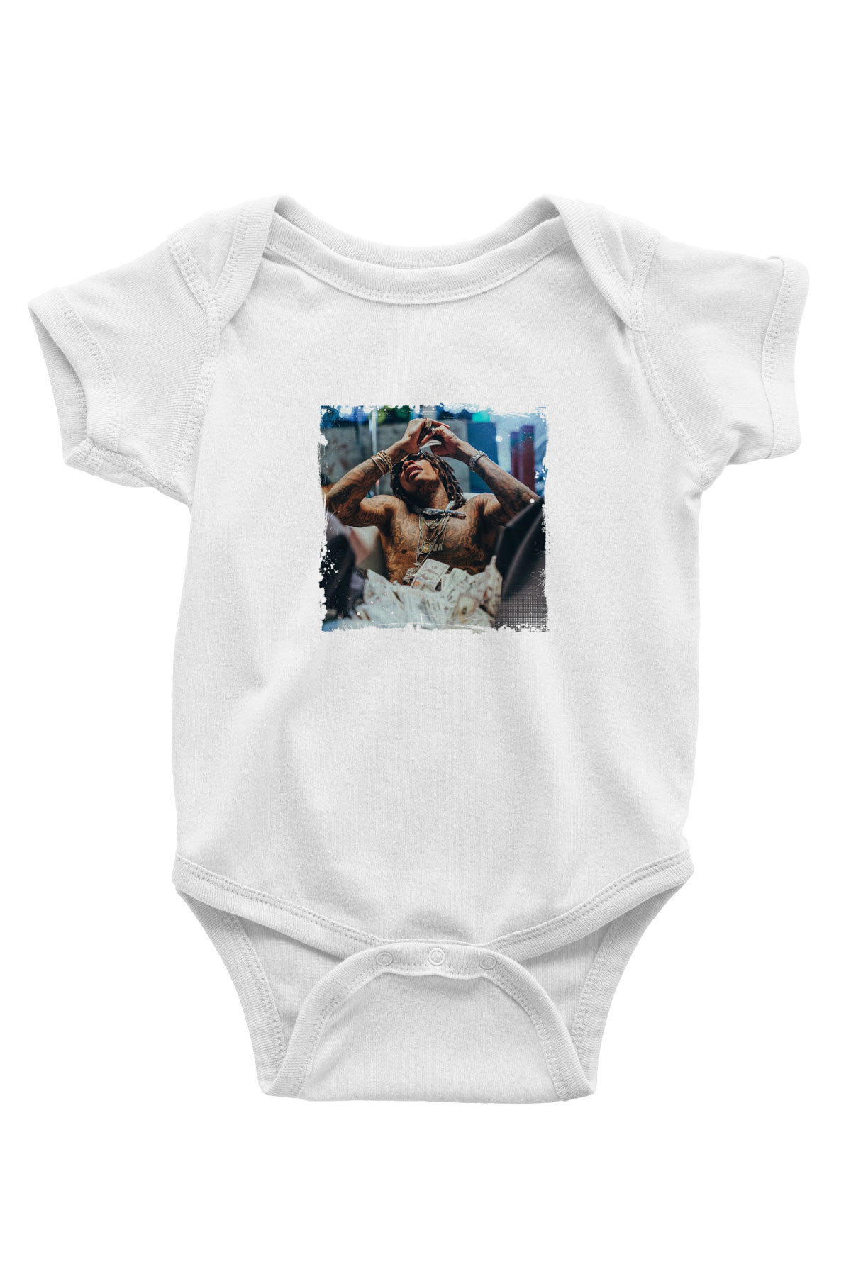 Wiz Khalifa Baskılı Unisex Beyaz Bebek Body - Zıbın