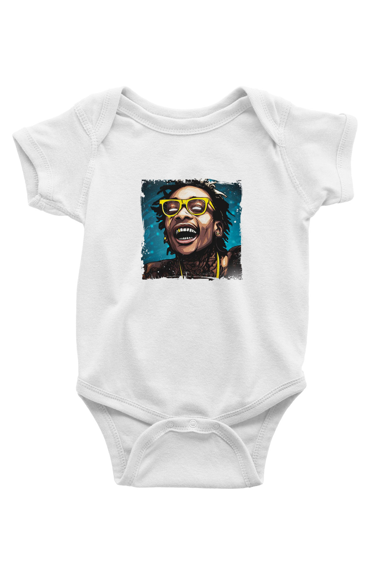 Wiz Khalifa Baskılı Unisex Beyaz Bebek Body - Zıbın