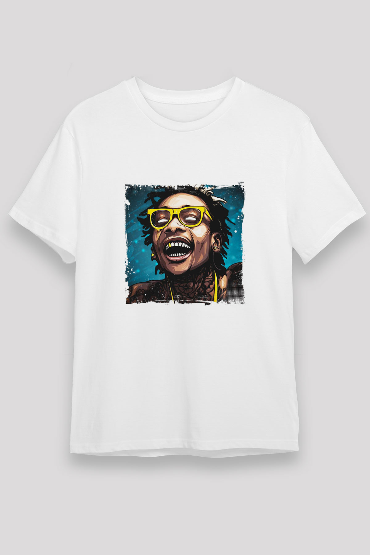 Wiz Khalifa Baskılı Unisex Beyaz Tişört