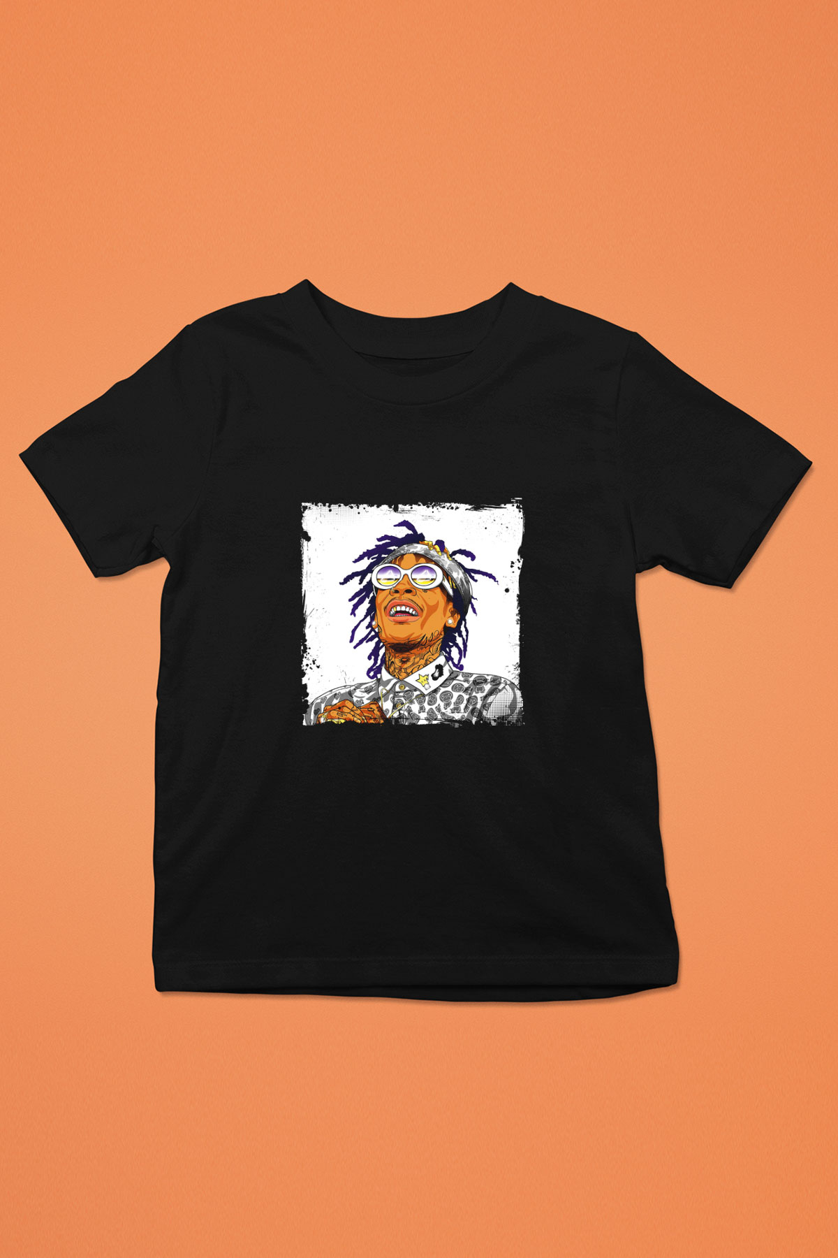 Wiz Khalifa Baskılı Unisex Siyah Çocuk Tişört