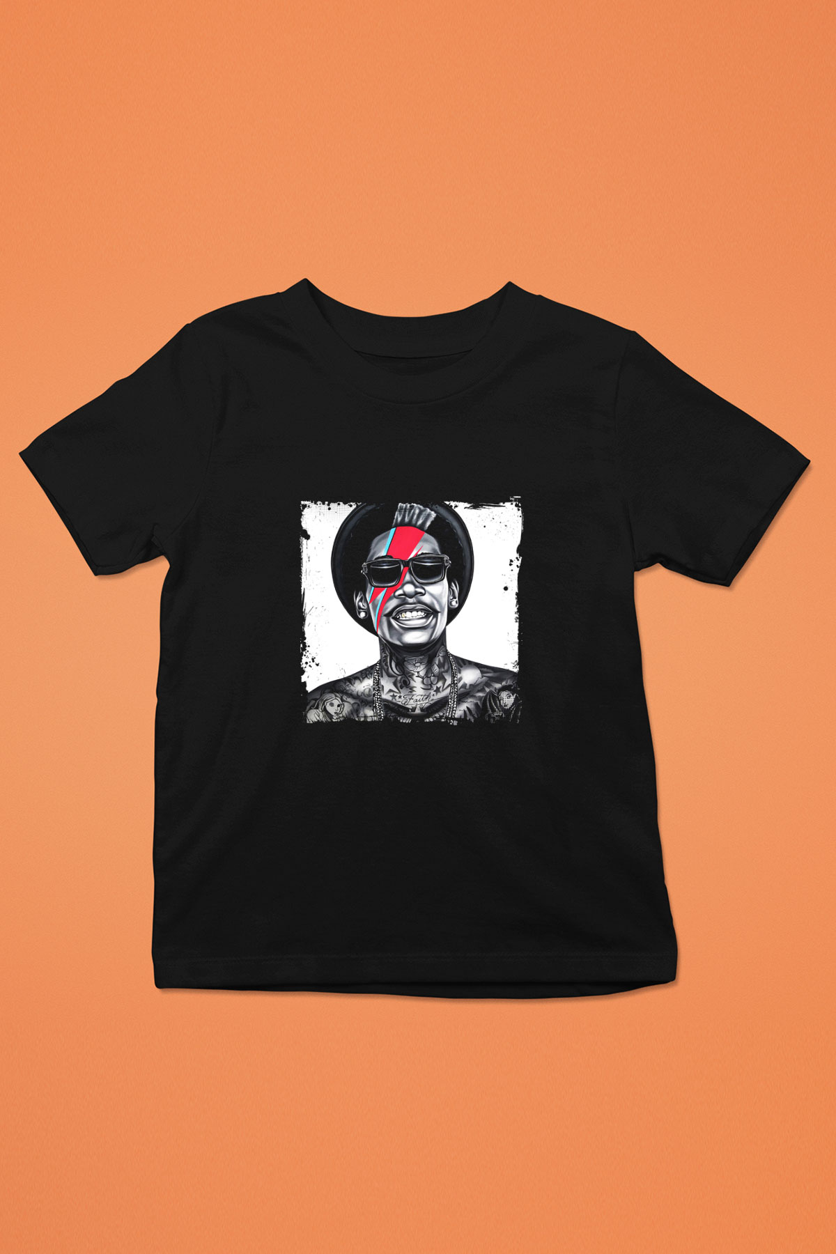 Wiz Khalifa Baskılı Unisex Siyah Çocuk Tişört