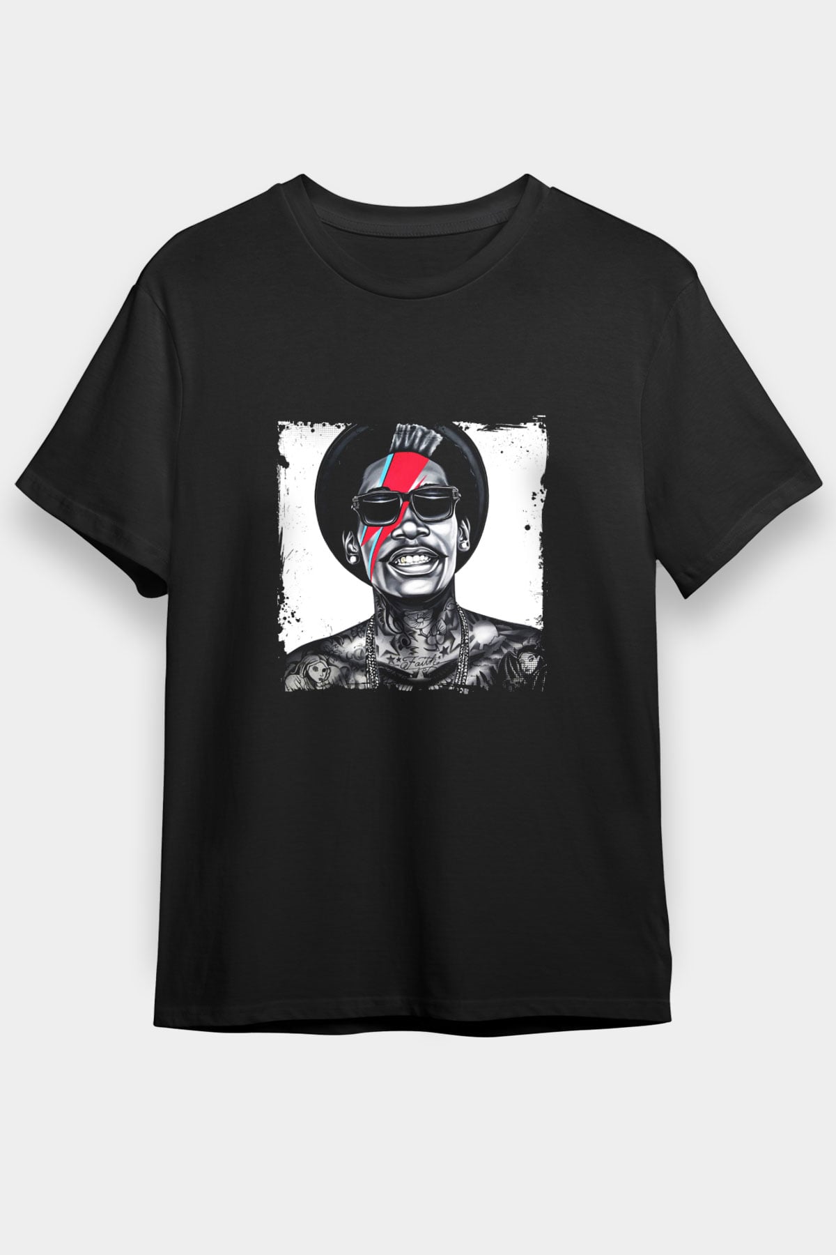 Wiz Khalifa Baskılı Unisex Siyah Tişört