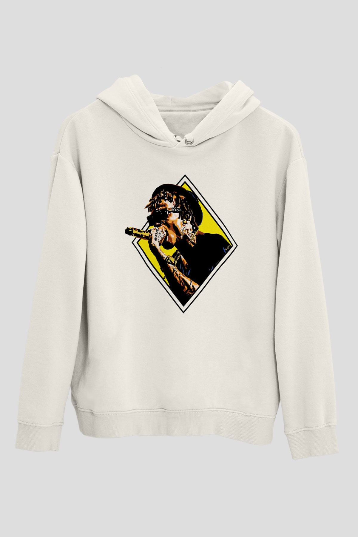 Wiz Khalifa Beyaz Unisex Kapüşonlu Sweatshirt