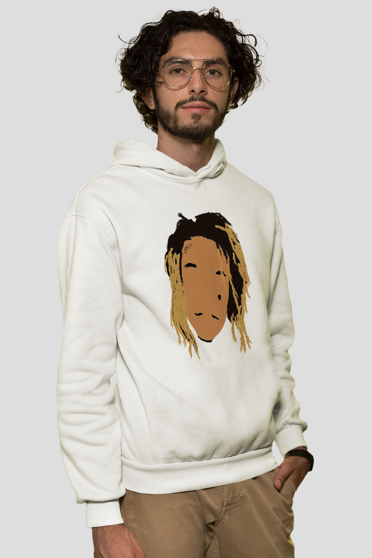 Wiz Khalifa Beyaz Unisex Kapüşonlu Sweatshirt