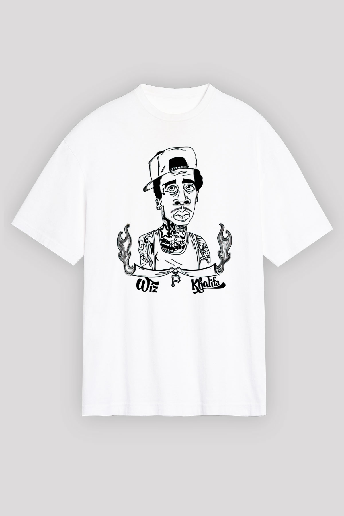 Wiz Khalifa Beyaz Unisex Oversize Tişört T-Shirt