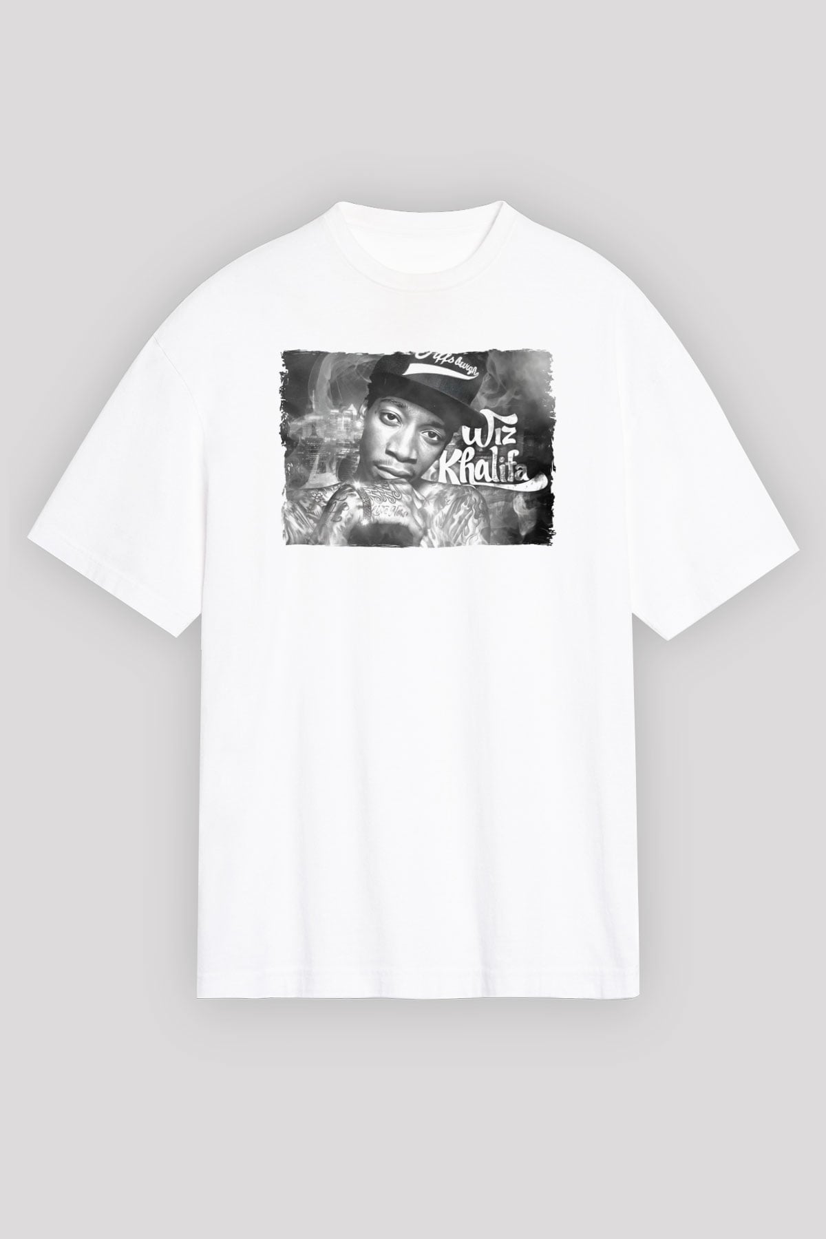 Wiz Khalifa Beyaz Oversize Tişört Oversize T-shirt - TişörtFabrikası