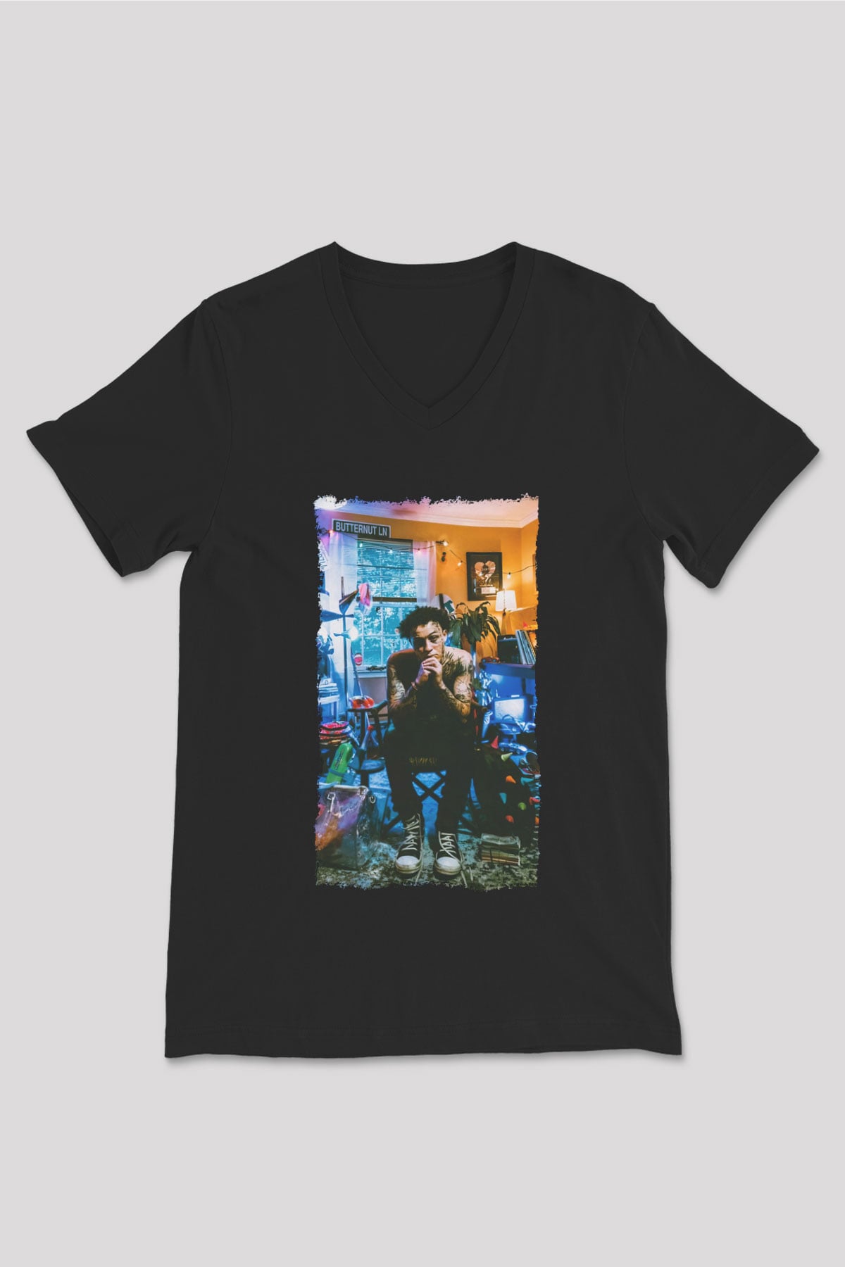 Wiz Khalifa Siyah Unisex V Yaka Tişört