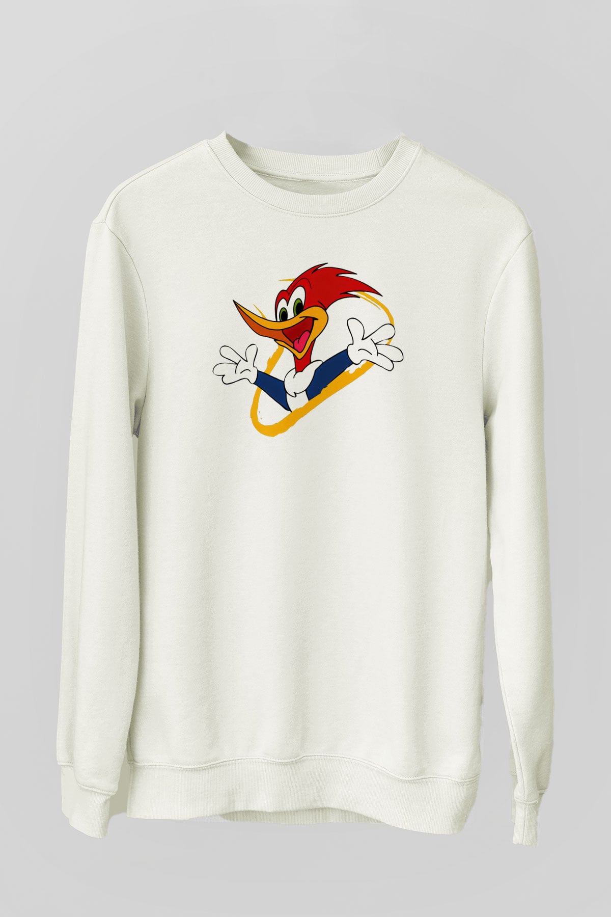 Woody Woodpecker Beyaz Unisex Sweatshirt