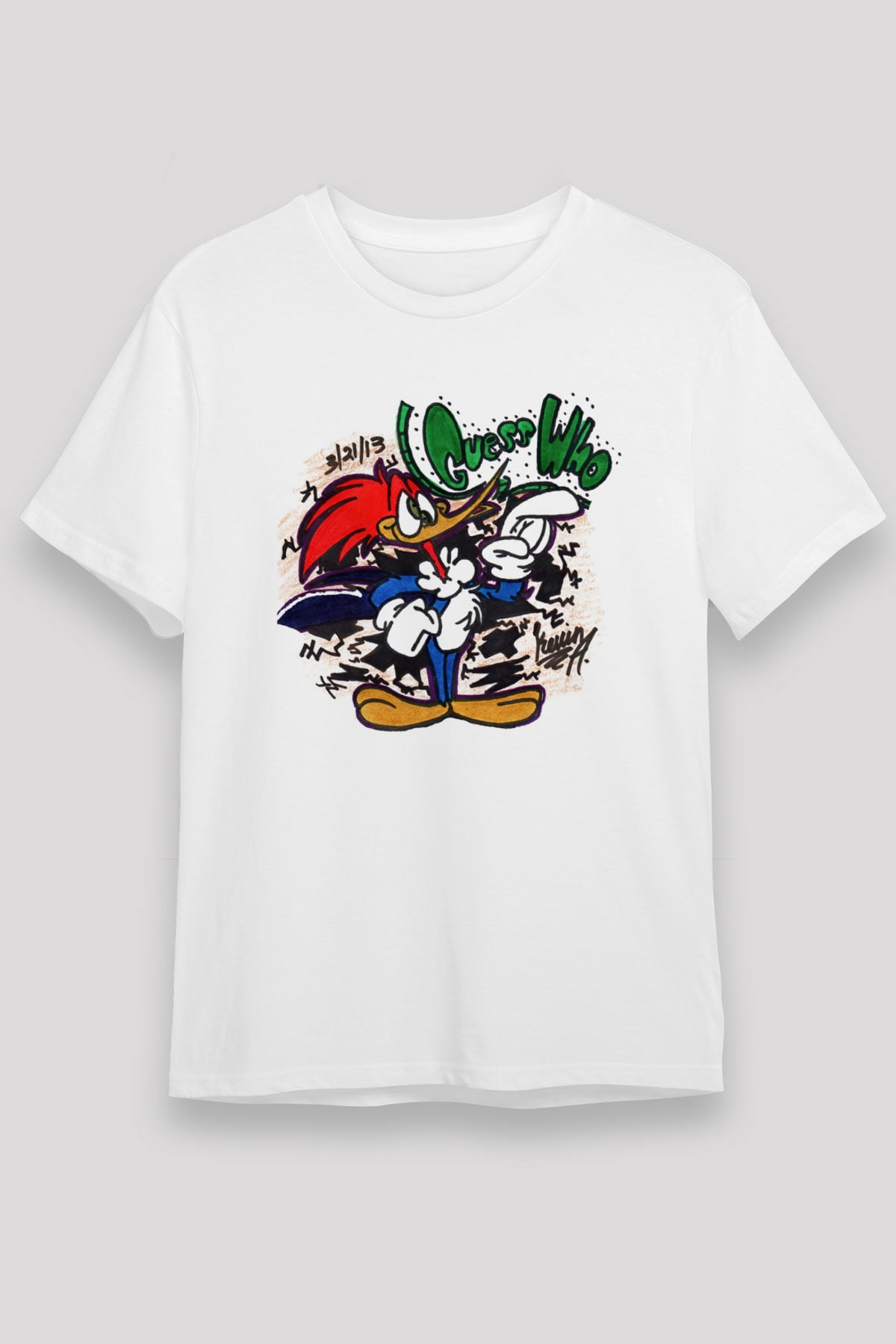 Woody Woodpecker Beyaz Unisex Tişört