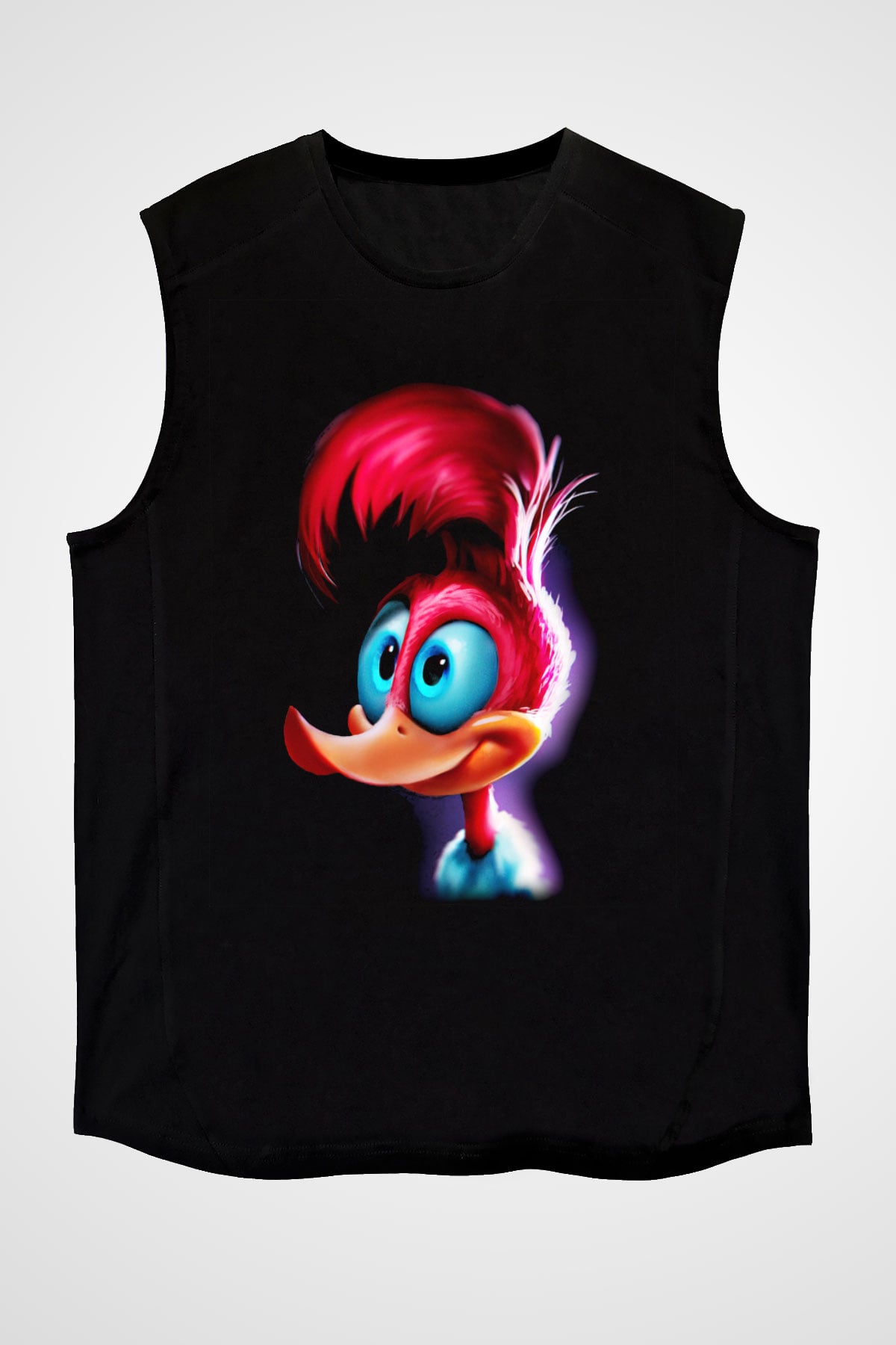 Woody Woodpecker Siyah Unisex Kolsuz Tişört