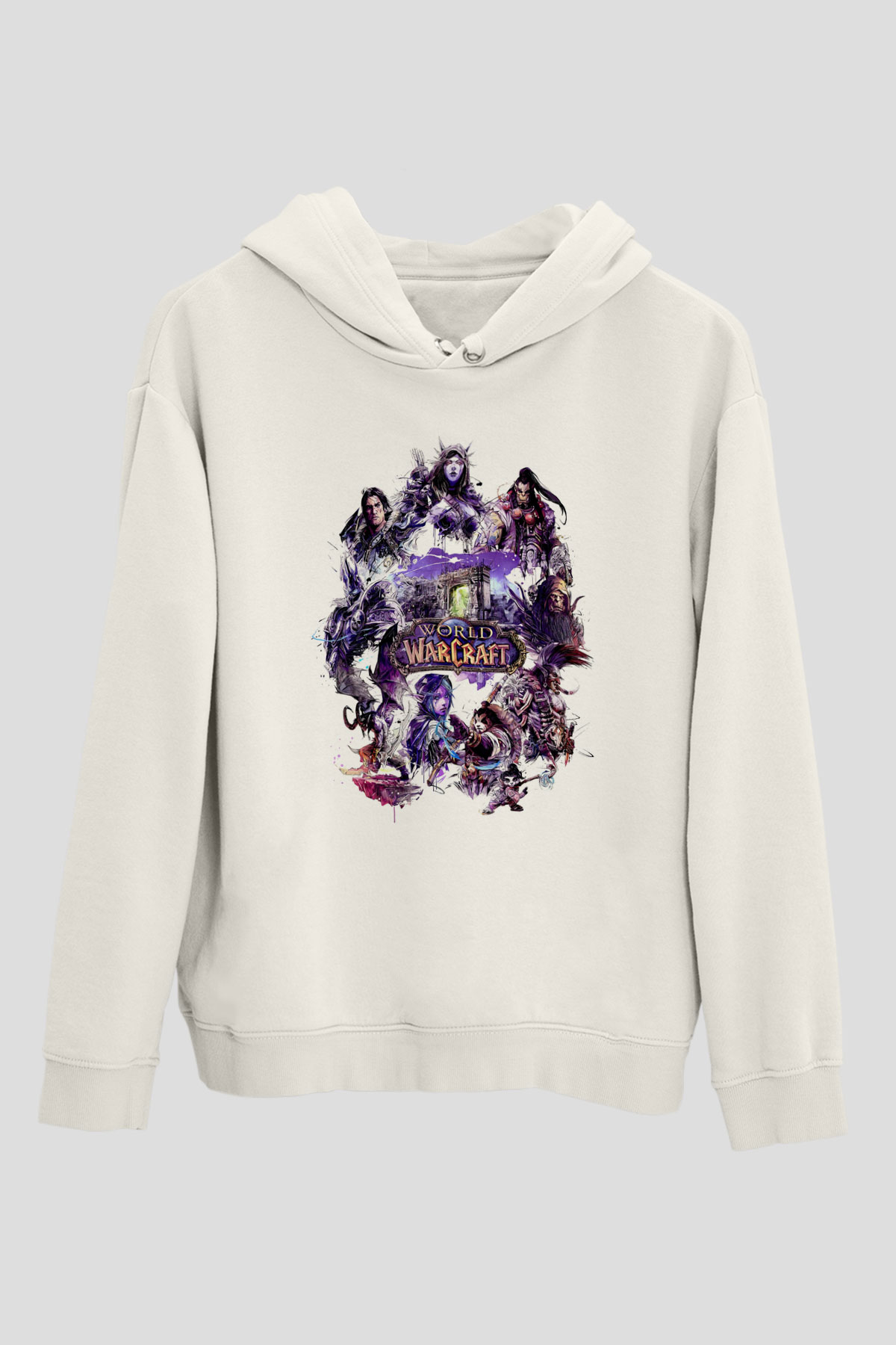 World of Warcraft Beyaz Unisex Hoodie